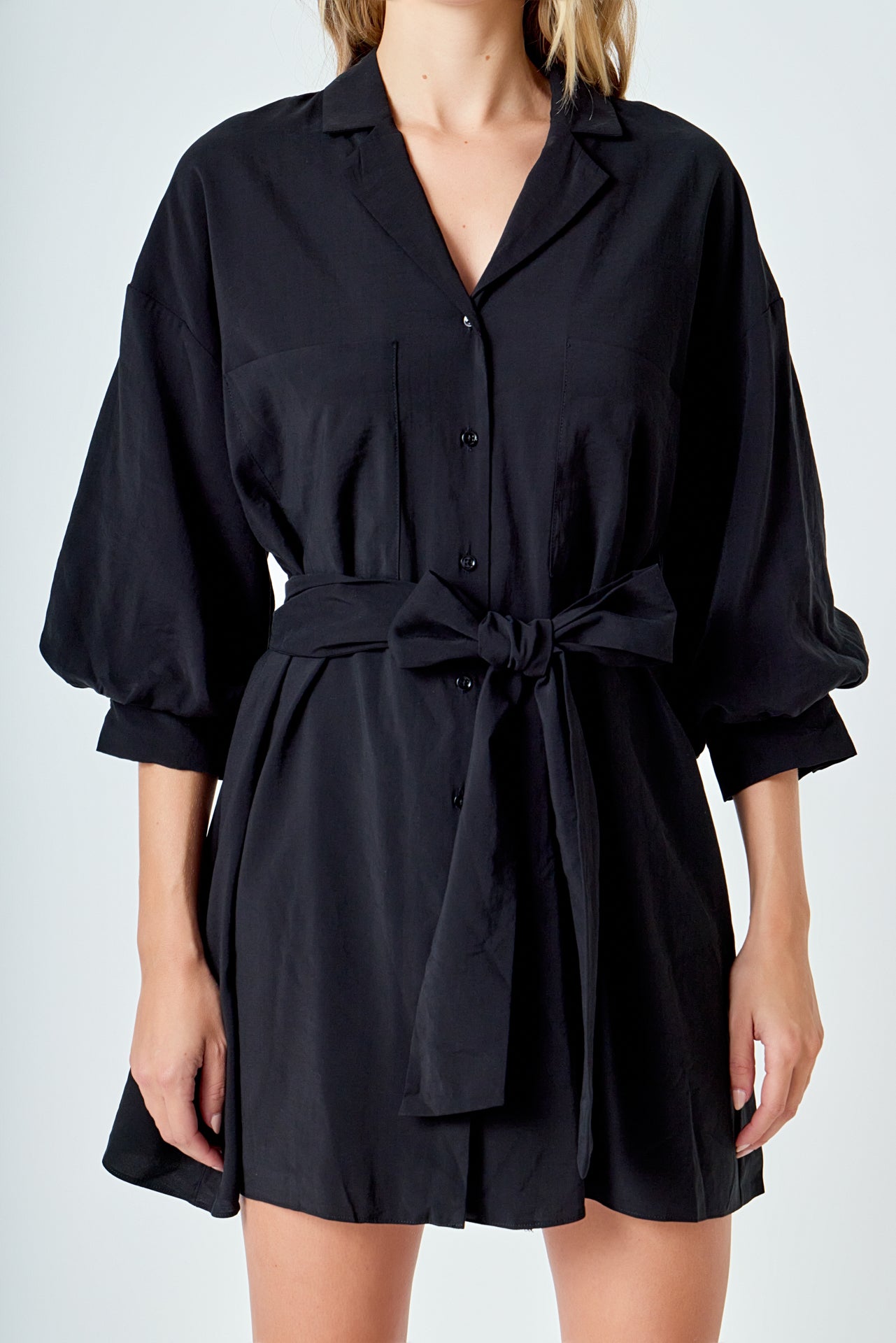 ENDLESS ROSE - Belted Mini Shirt Dress - DRESSES available at Objectrare