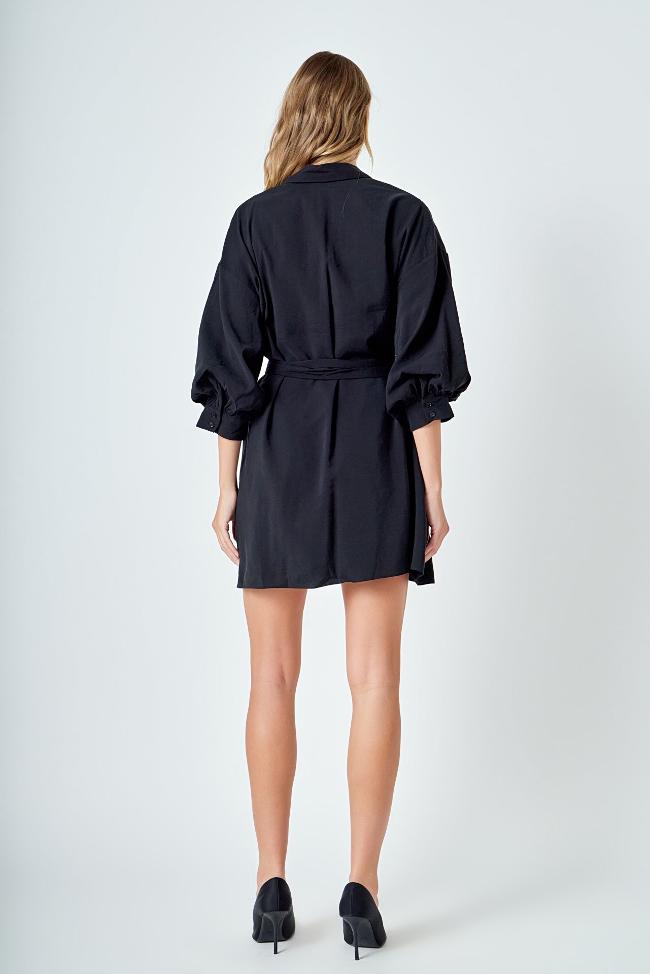 ENDLESS ROSE - Belted Mini Shirt Dress - DRESSES available at Objectrare