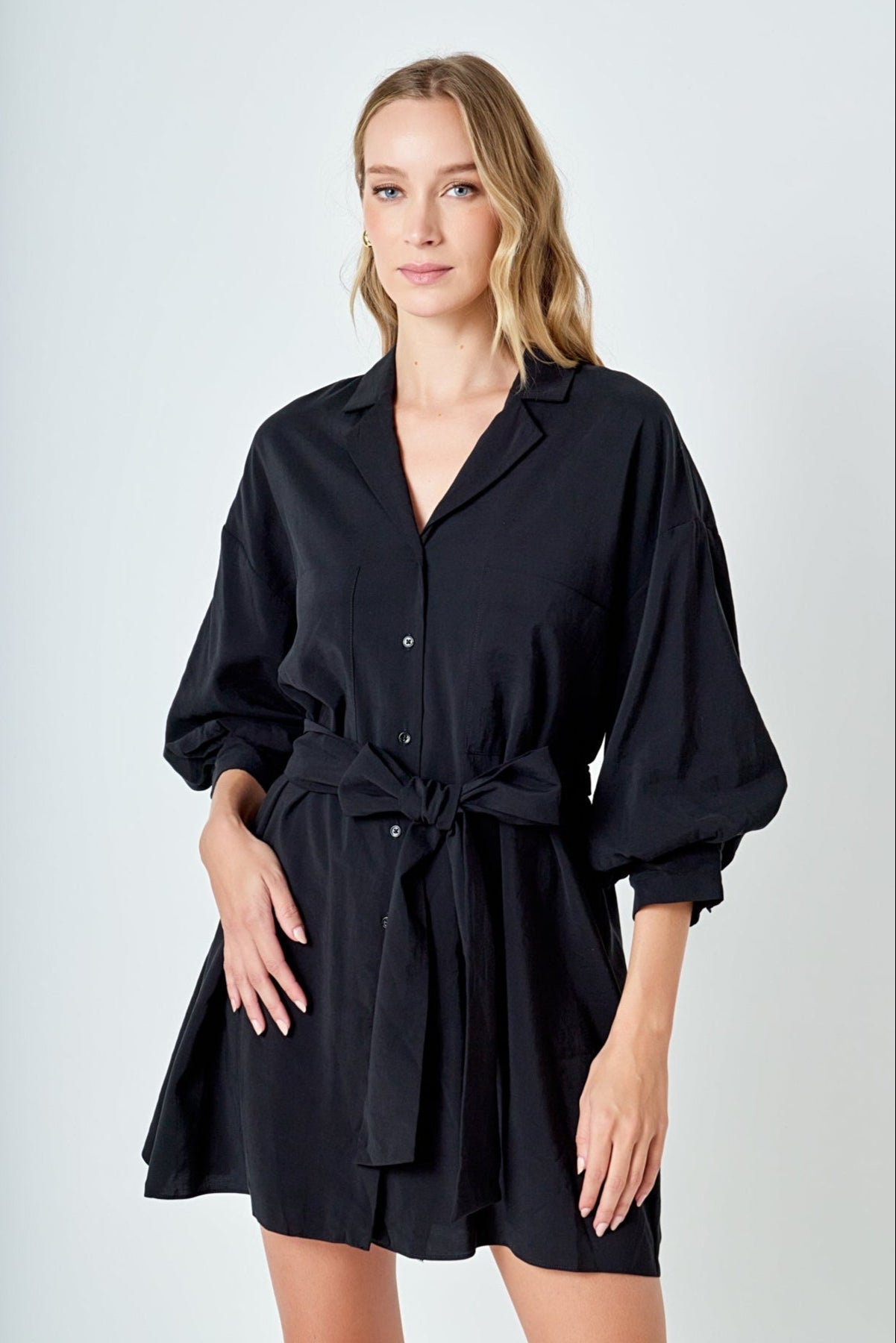 ENDLESS ROSE - Belted Mini Shirt Dress - DRESSES available at Objectrare