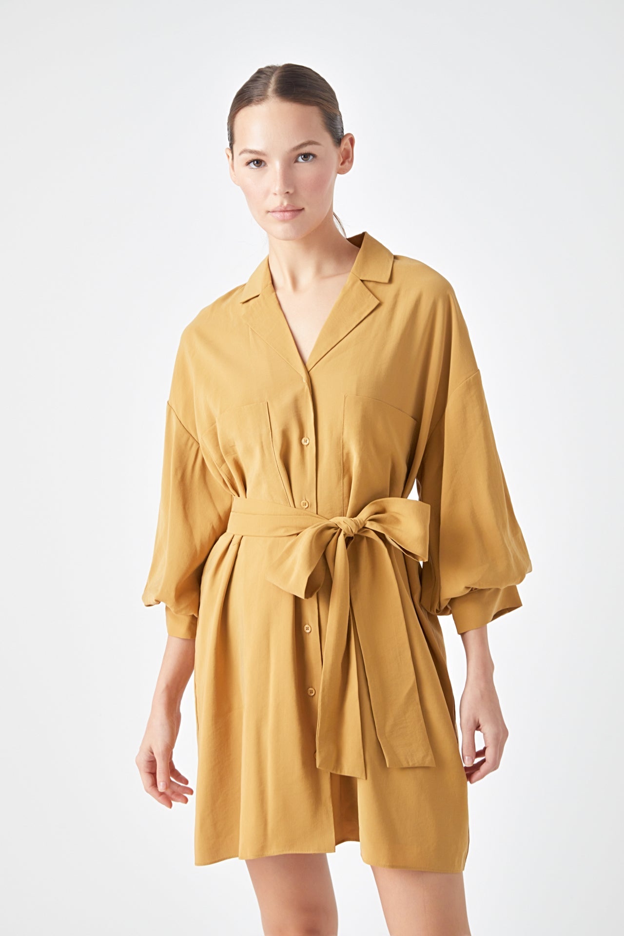 ENDLESS ROSE - Belted Mini Shirt Dress - DRESSES available at Objectrare