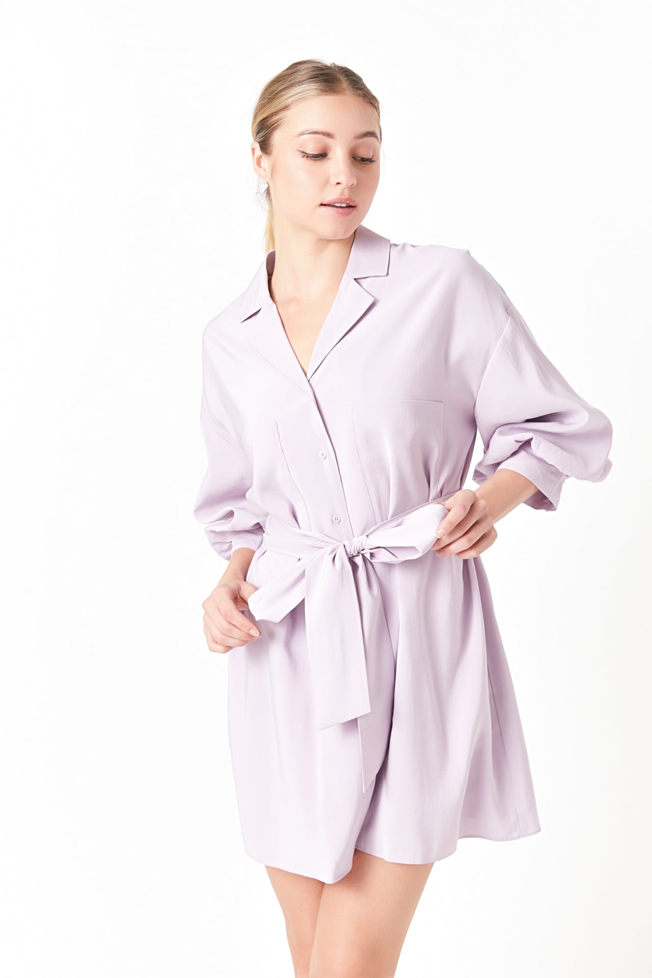 Belted Mini Shirt Dress