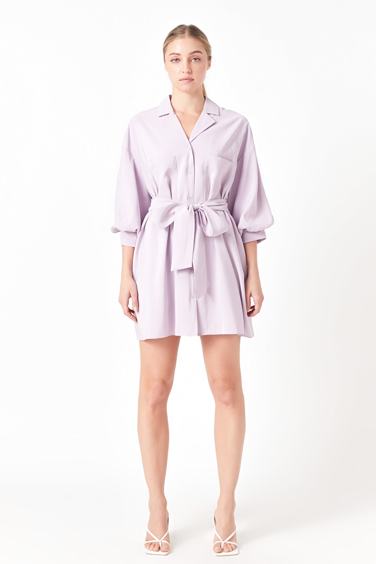 Belted Mini Shirt Dress