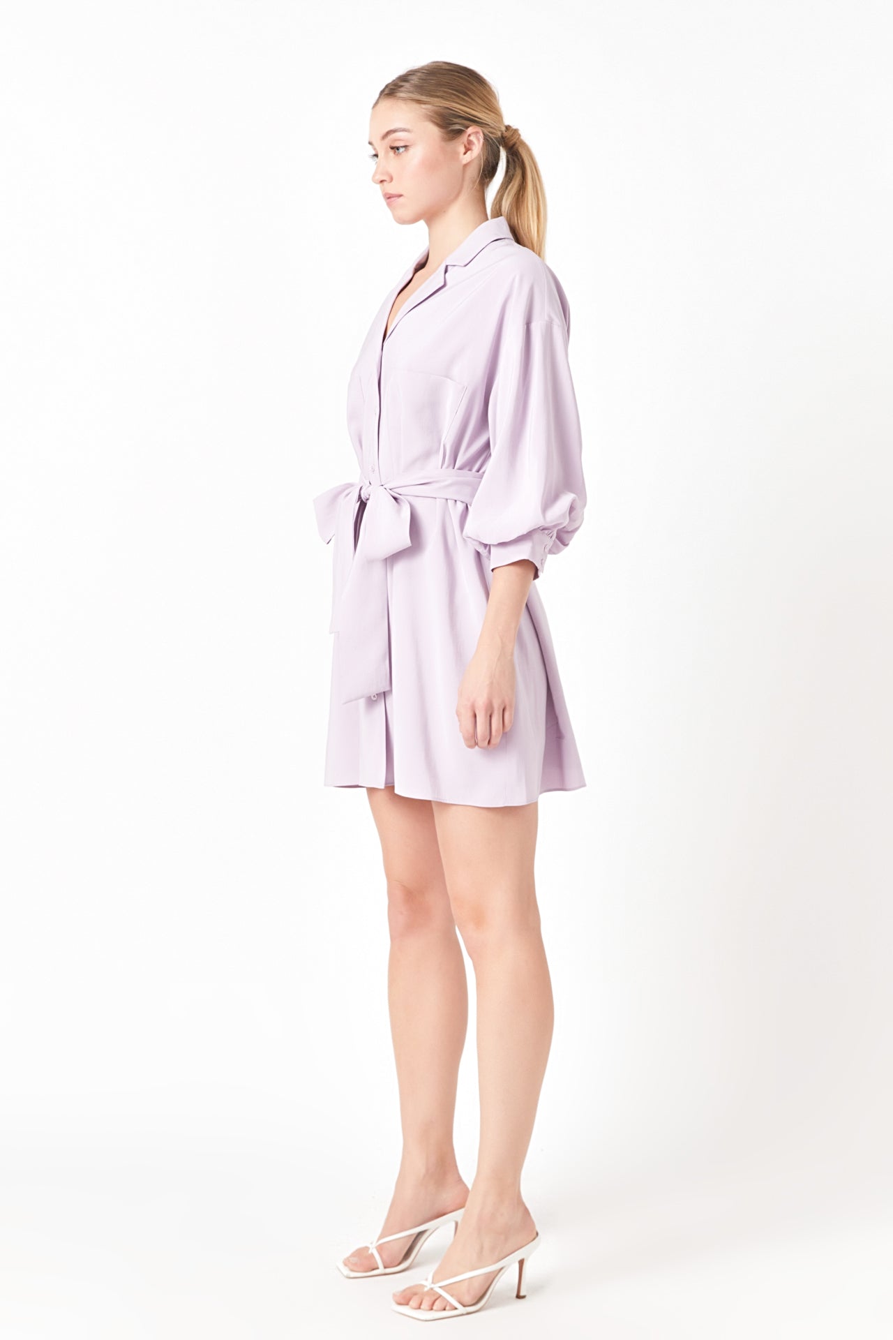 Belted Mini Shirt Dress