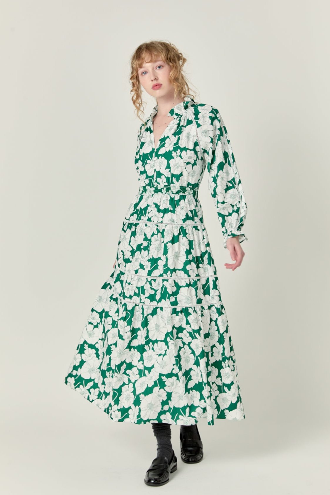 ENGLISH FACTORY - Lace Trimmed Floral Maxi Dress - DRESSES available at Objectrare