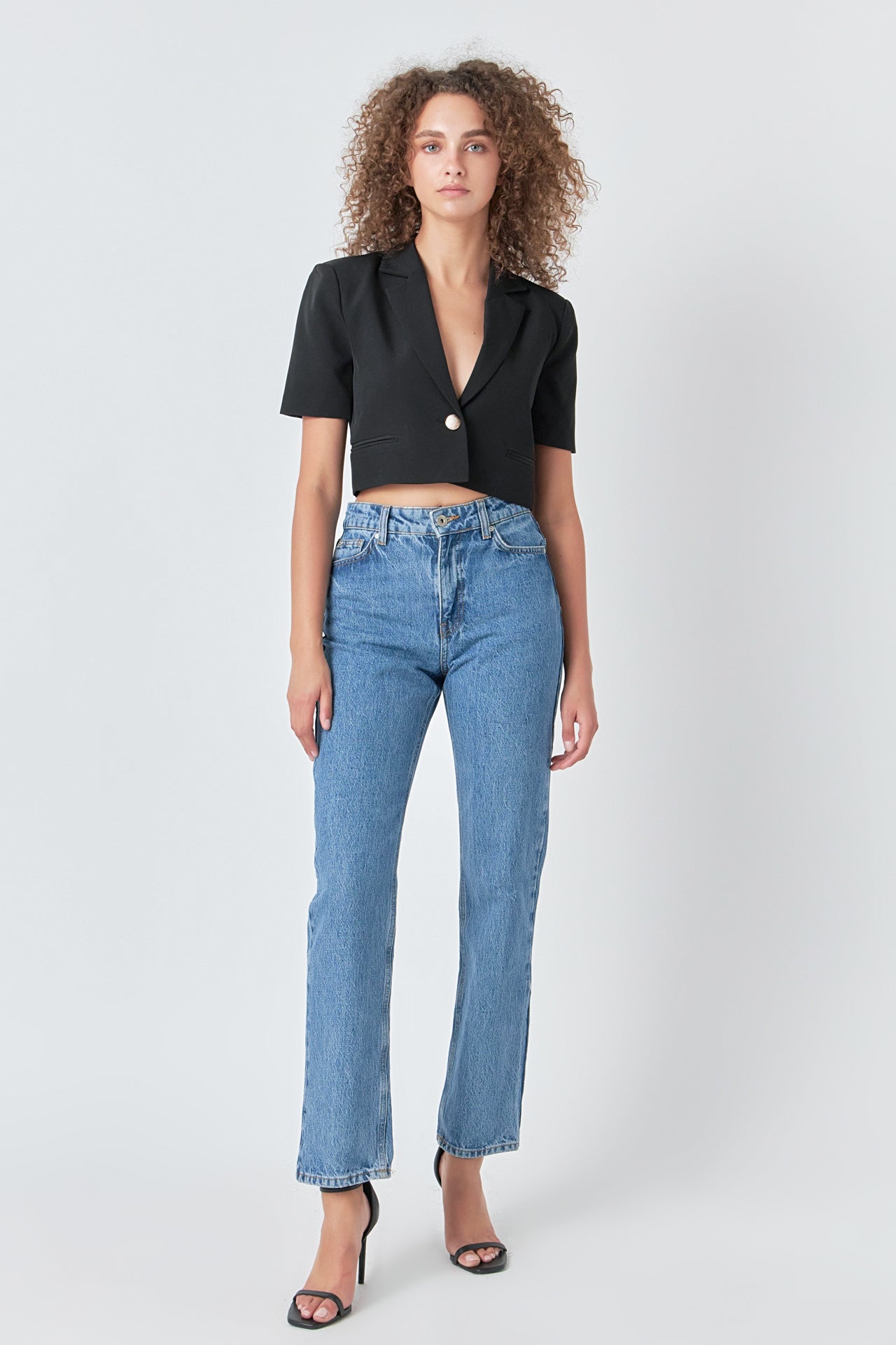 ENDLESS ROSE - Cropped Short Sleeve Blazer - BLAZERS available at Objectrare