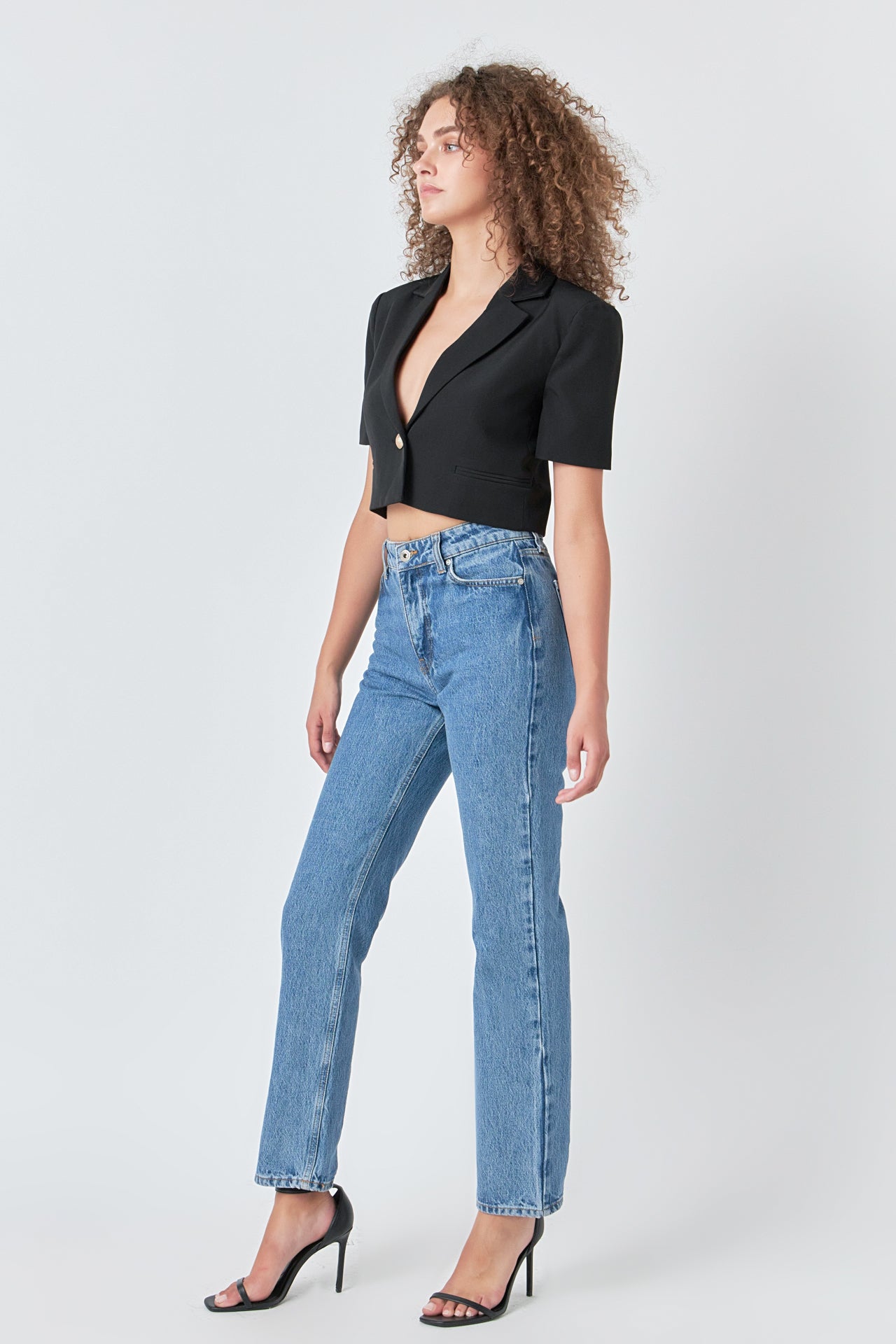 ENDLESS ROSE - Cropped Short Sleeve Blazer - BLAZERS available at Objectrare