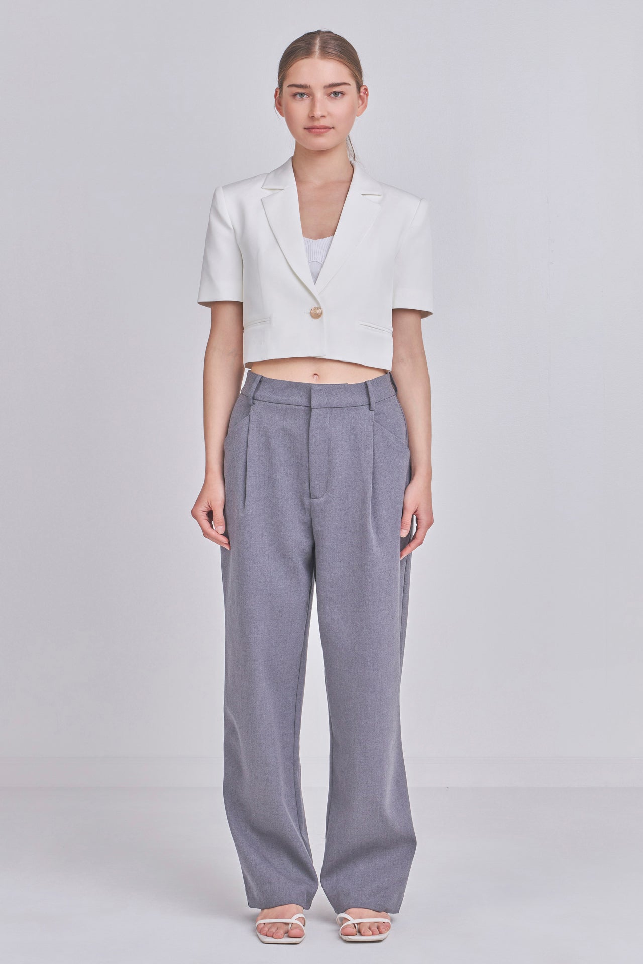 ENDLESS ROSE - Cropped Short Sleeve Blazer - BLAZERS available at Objectrare