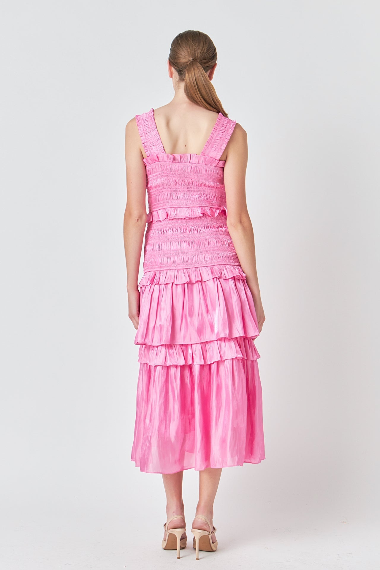 ENDLESS ROSE - Sheen Smocked Maxi Dress - DRESSES available at Objectrare