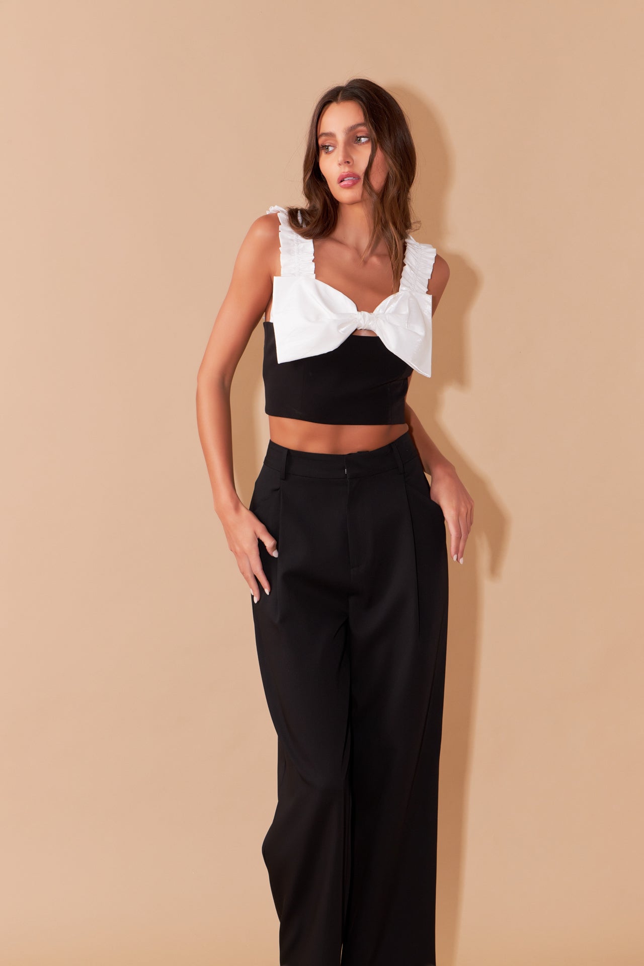ENDLESS ROSE - Mixed Media Bow Top - TOPS available at Objectrare