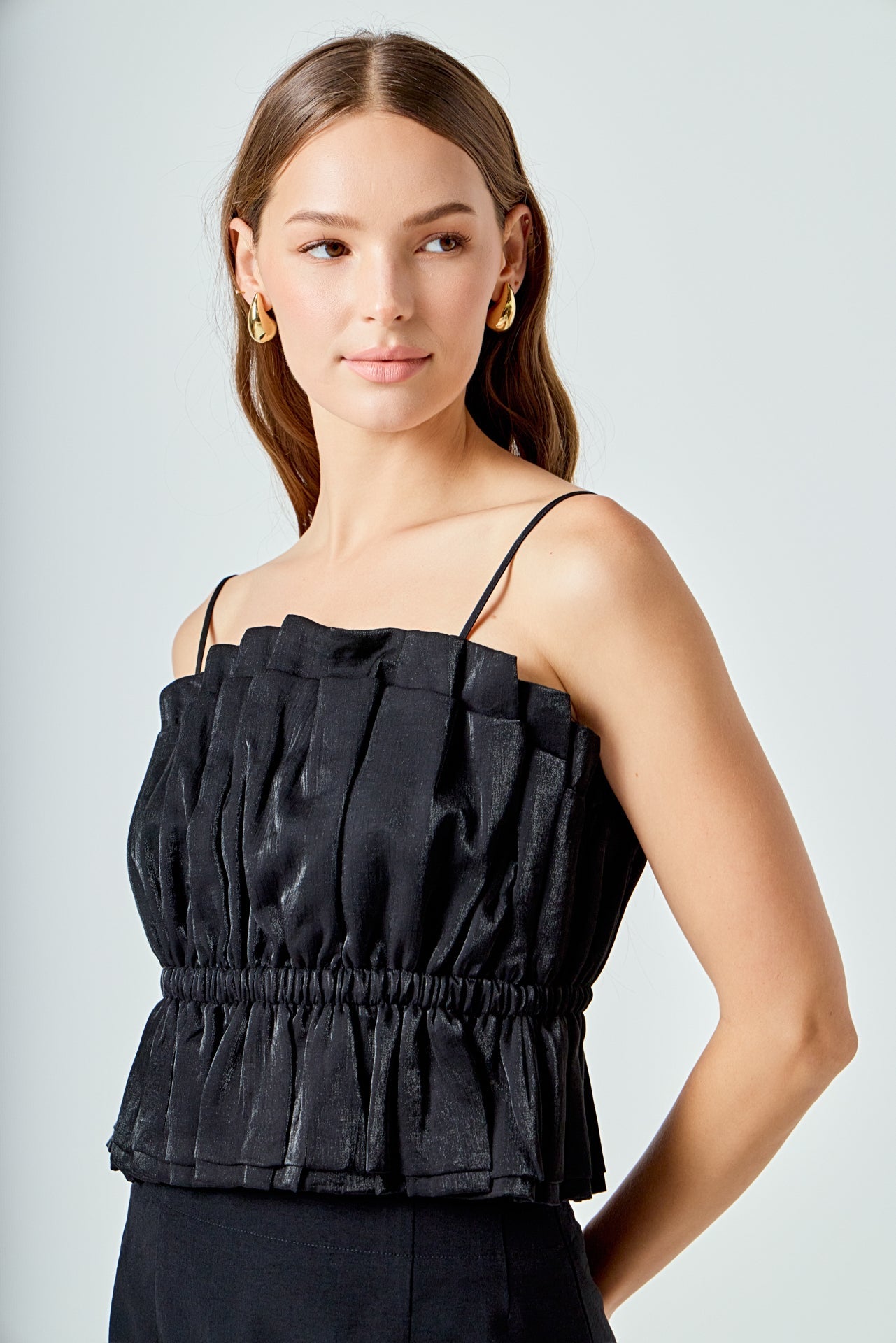 ENDLESS ROSE - Sheen Ruffled Strapless Top - TOPS available at Objectrare