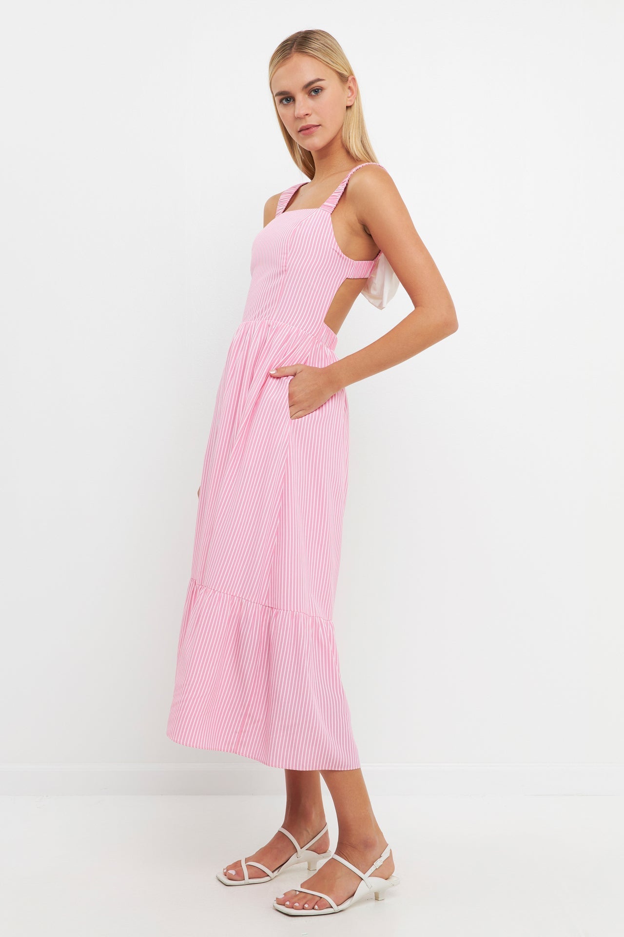 ENGLISH FACTORY - Contrast Bow Striped Maxi Dress - DRESSES available at Objectrare
