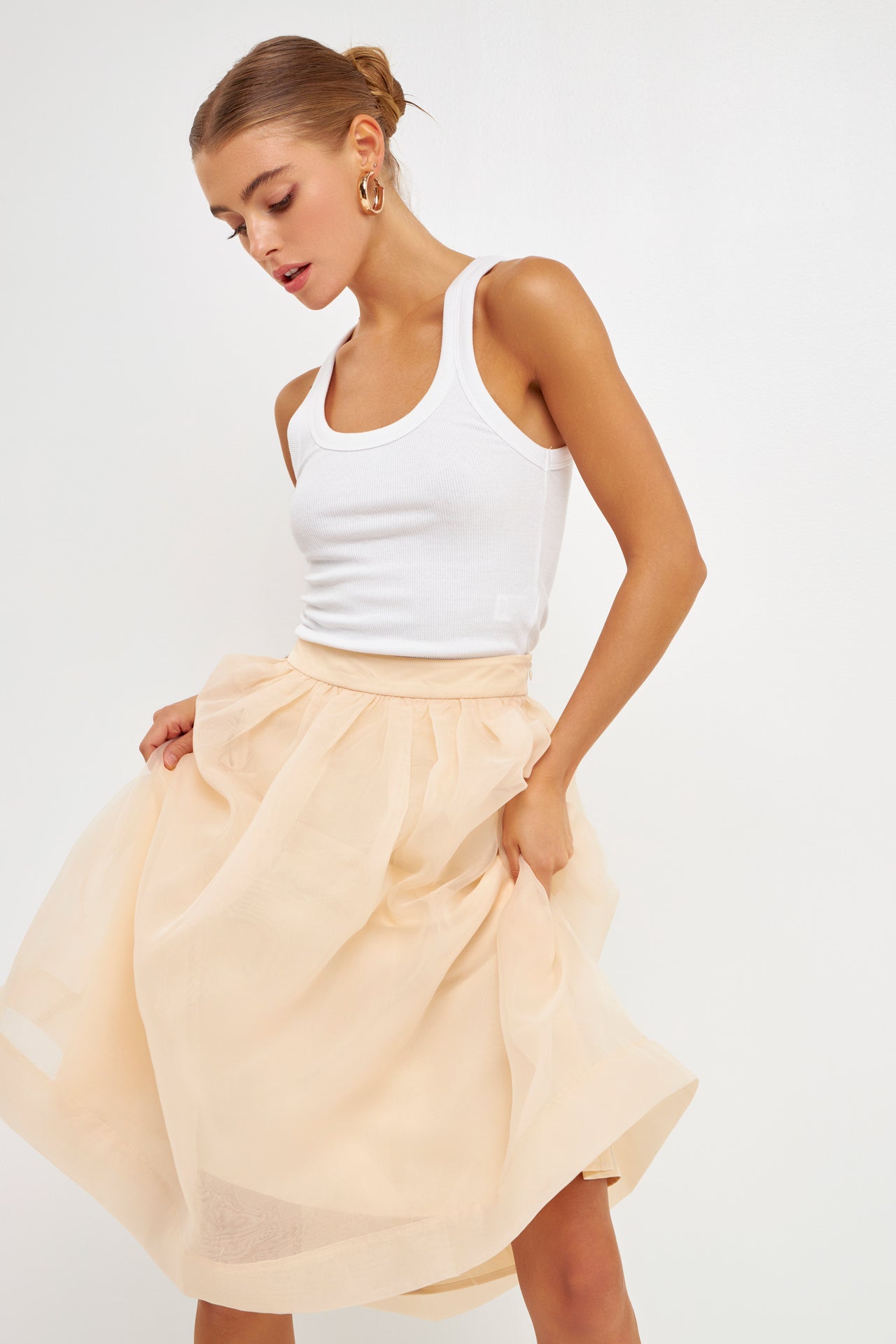 ENDLESS ROSE - Organza A Line Midi Skirt - SKIRTS available at Objectrare