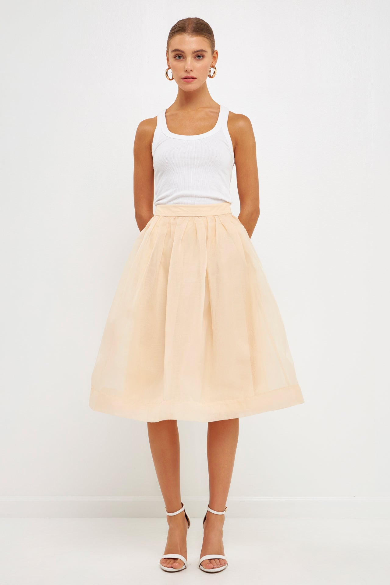 ENDLESS ROSE - Organza A Line Midi Skirt - SKIRTS available at Objectrare
