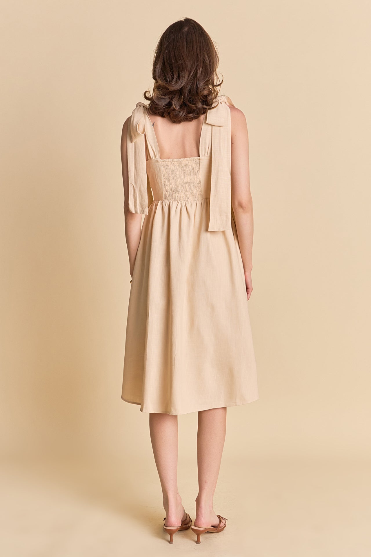 ENDLESS ROSE - Bow Shoulder Tie Midi Dress - DRESSES available at Objectrare