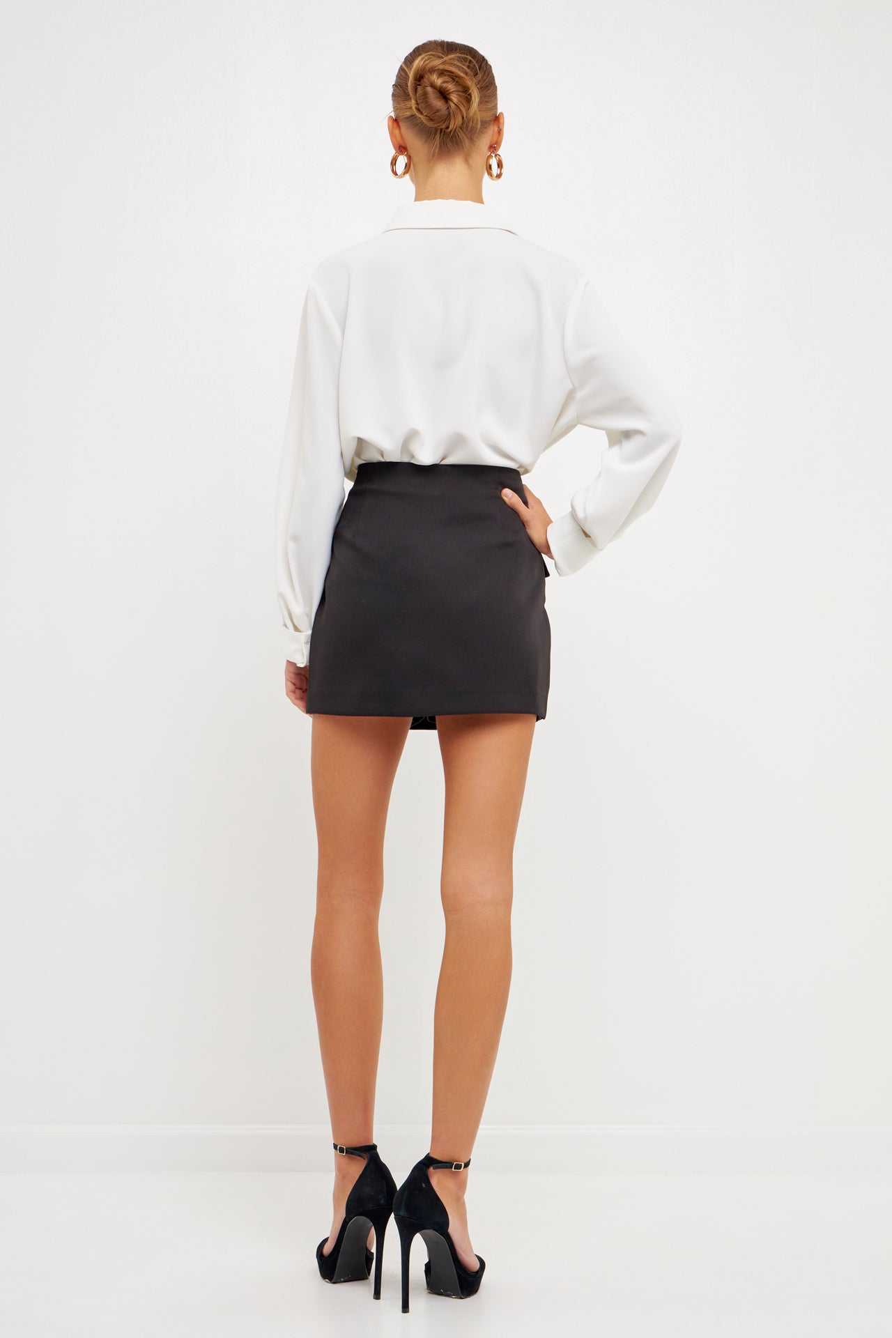 ENDLESS ROSE - Front Wrap Mini Skort - SKORTS available at Objectrare