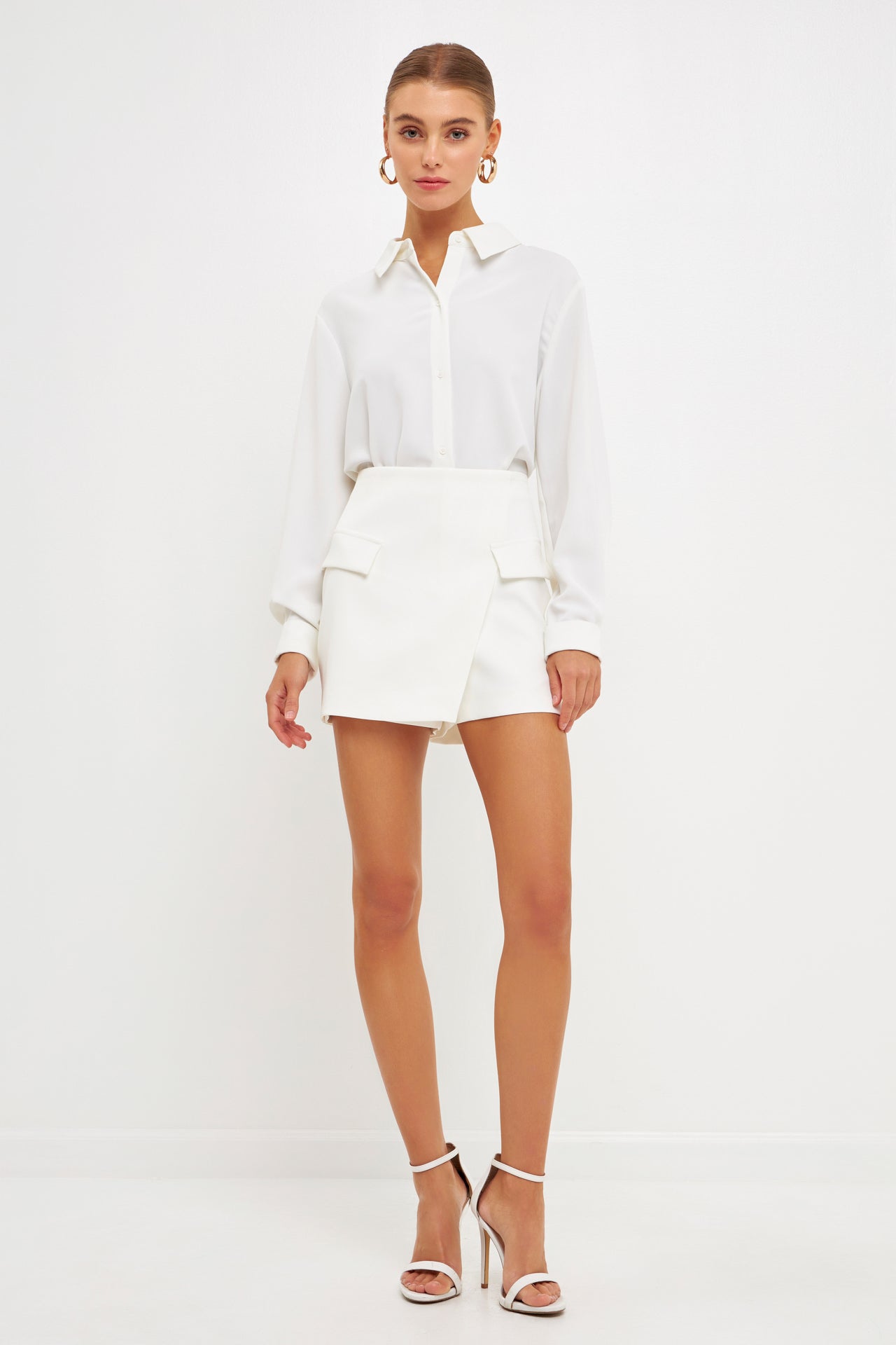 ENDLESS ROSE - Front Wrap Mini Skort - SKORTS available at Objectrare
