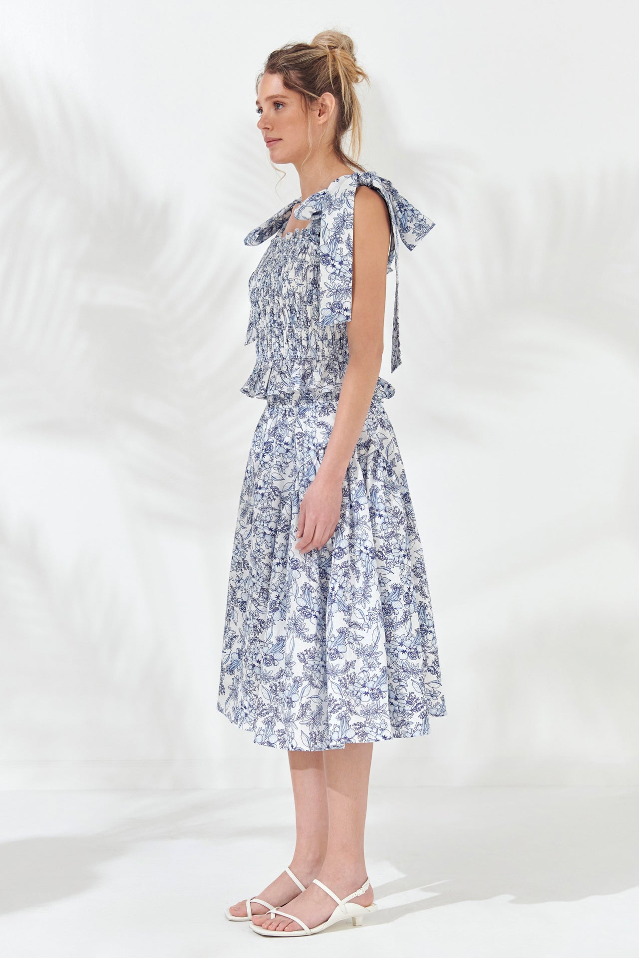 ENDLESS ROSE - Print Linen Midi Skirt - SKIRTS available at Objectrare