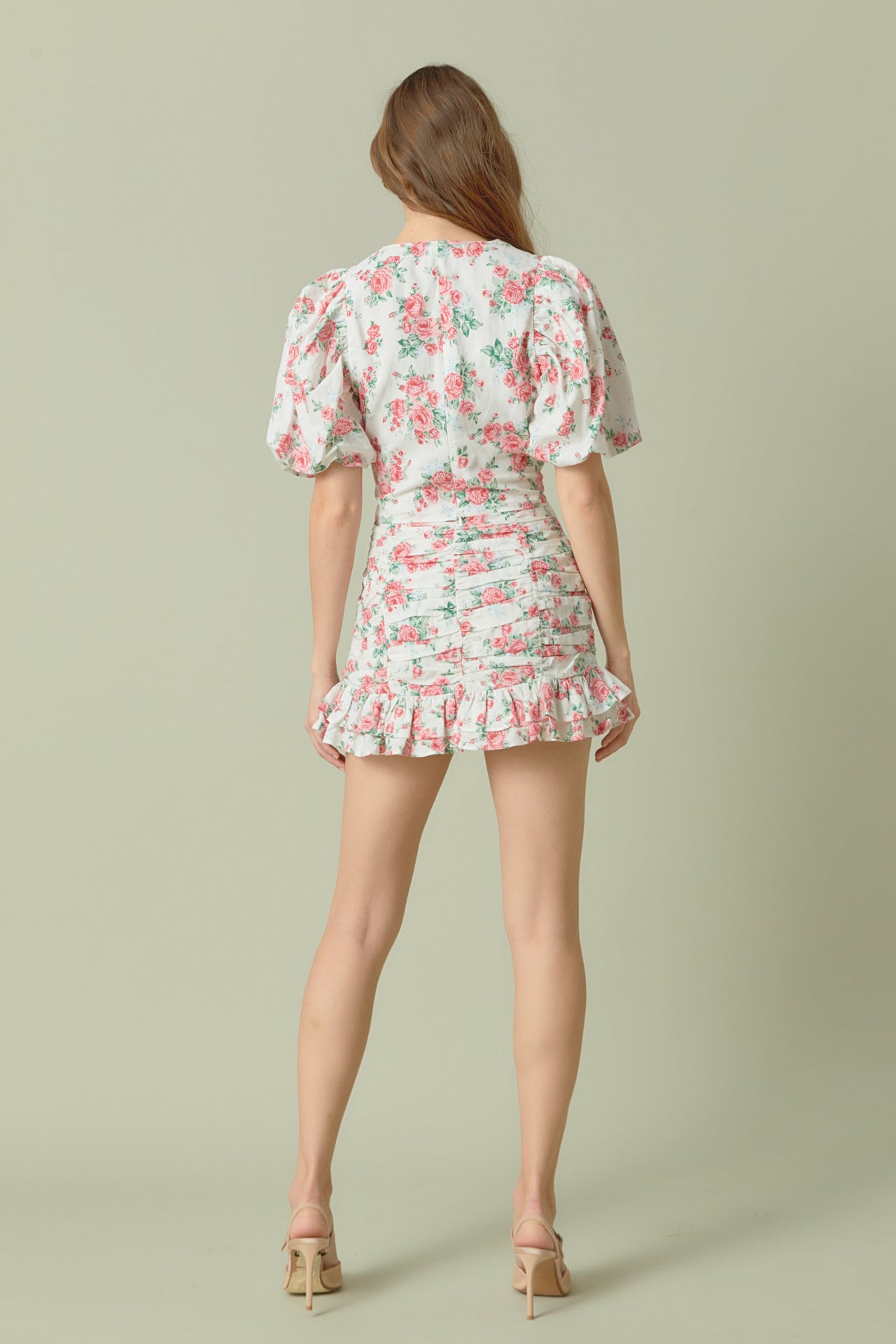 ENDLESS ROSE - Floral Linen Puff Sleeve Top - TOPS available at Objectrare