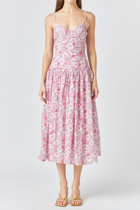 ENDLESS ROSE - Floral Drop Waist Maxi Dress - DRESSES available at Objectrare