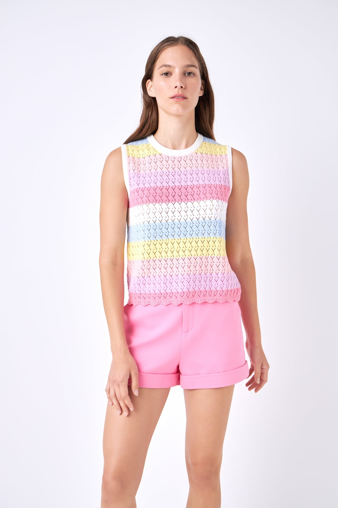 ENGLISH FACTORY - Striped Crochet Top - TOPS available at Objectrare