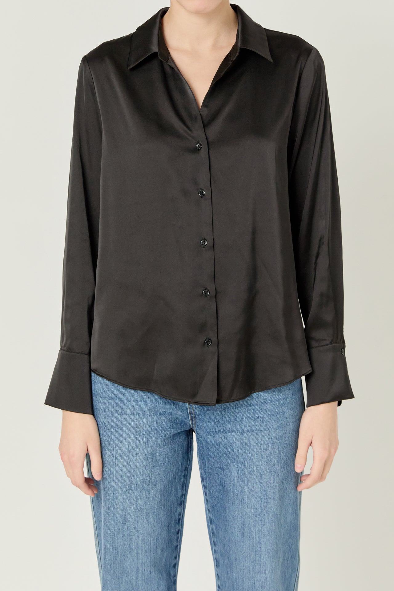 ENDLESS ROSE - Silky Button up Top - SHIRTS & BLOUSES available at Objectrare