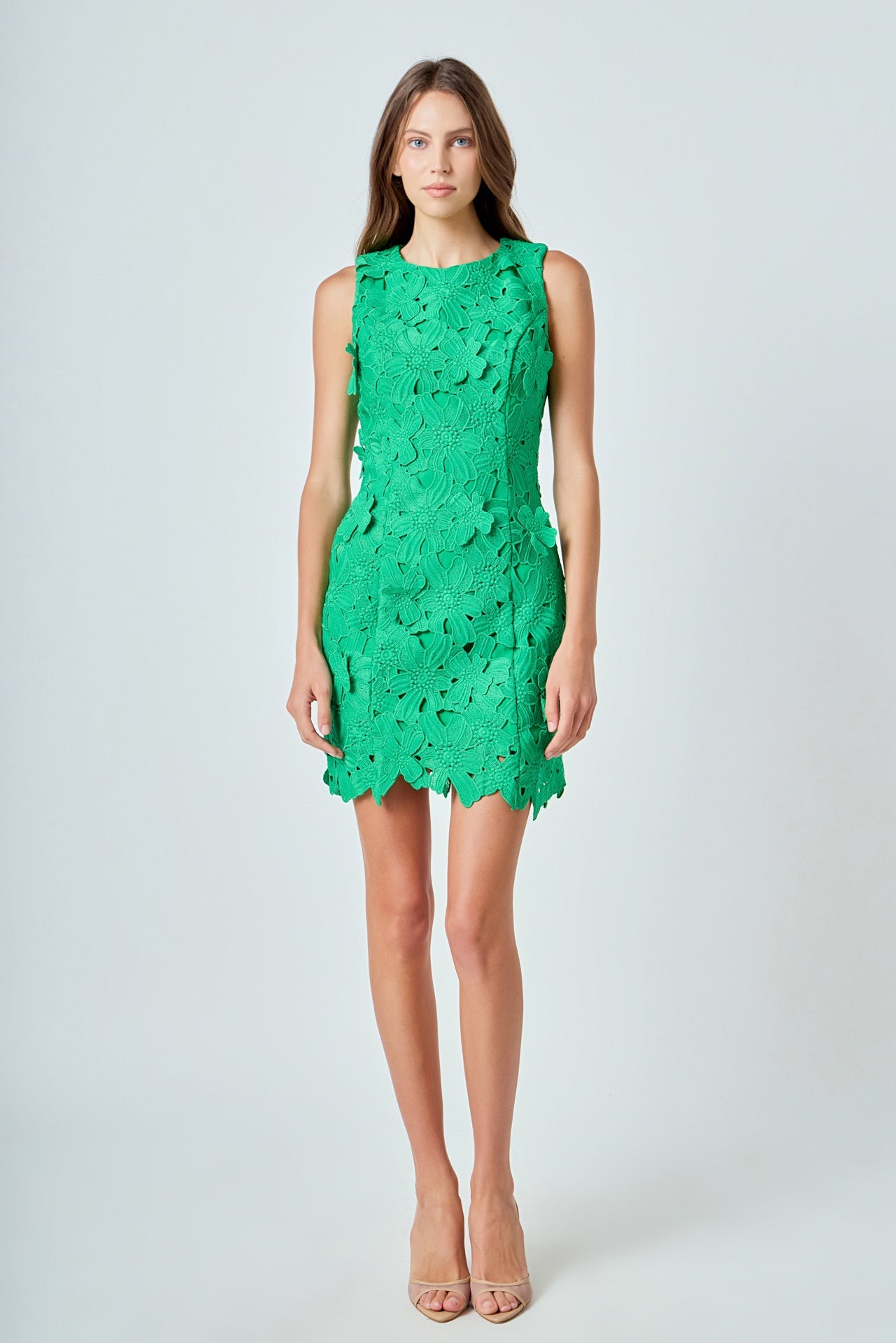 ENDLESS ROSE - Floral Embroidered Mini Dress - DRESSES available at Objectrare