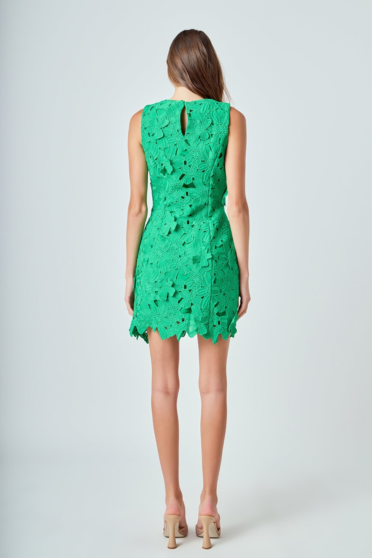 ENDLESS ROSE - Floral Embroidered Mini Dress - DRESSES available at Objectrare