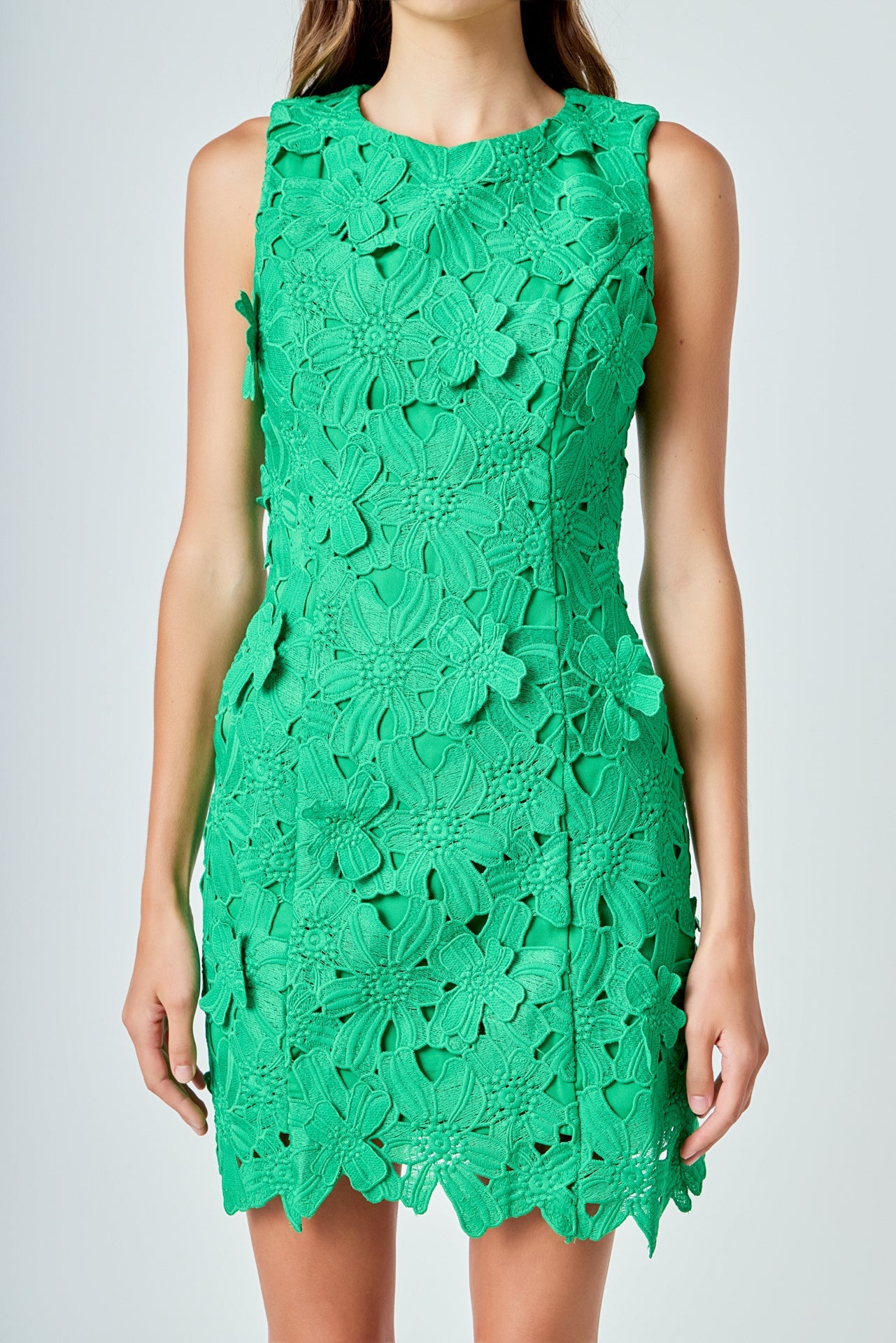 ENDLESS ROSE - Floral Embroidered Mini Dress - DRESSES available at Objectrare