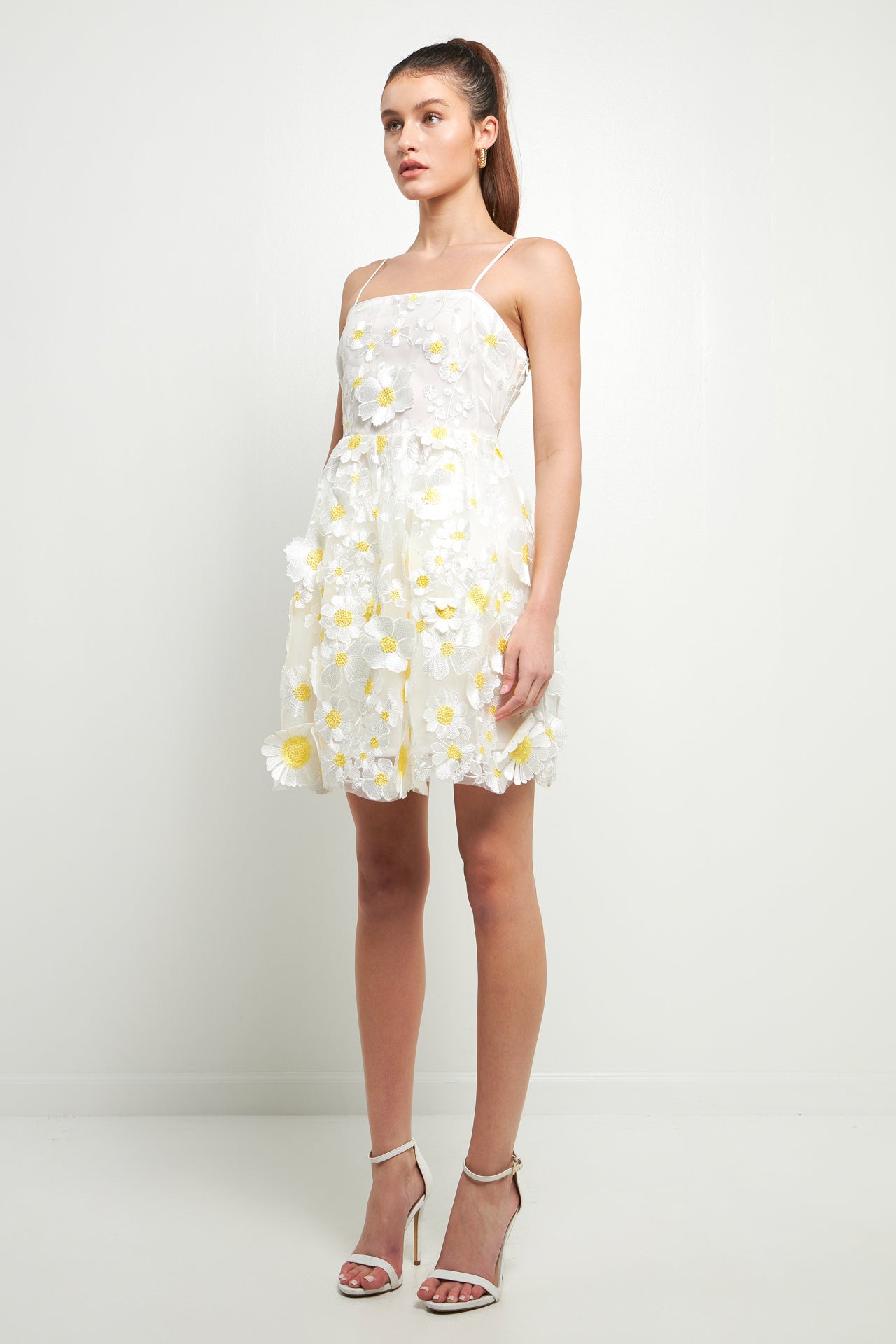 ENDLESS ROSE - Floral Embroidered Mini Dress - DRESSES available at Objectrare