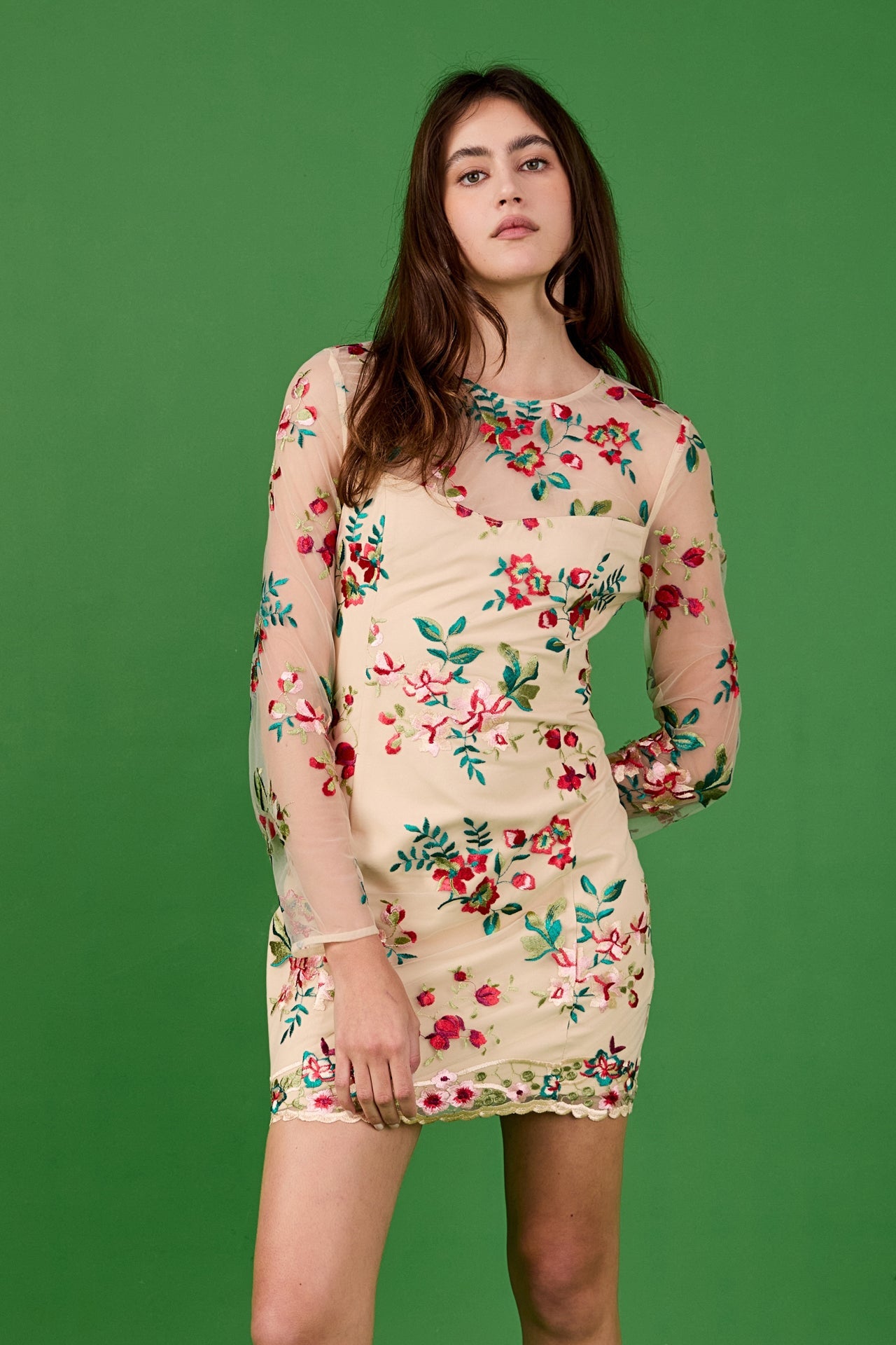 ENDLESS ROSE - Floral Embroidered Dress - DRESSES available at Objectrare