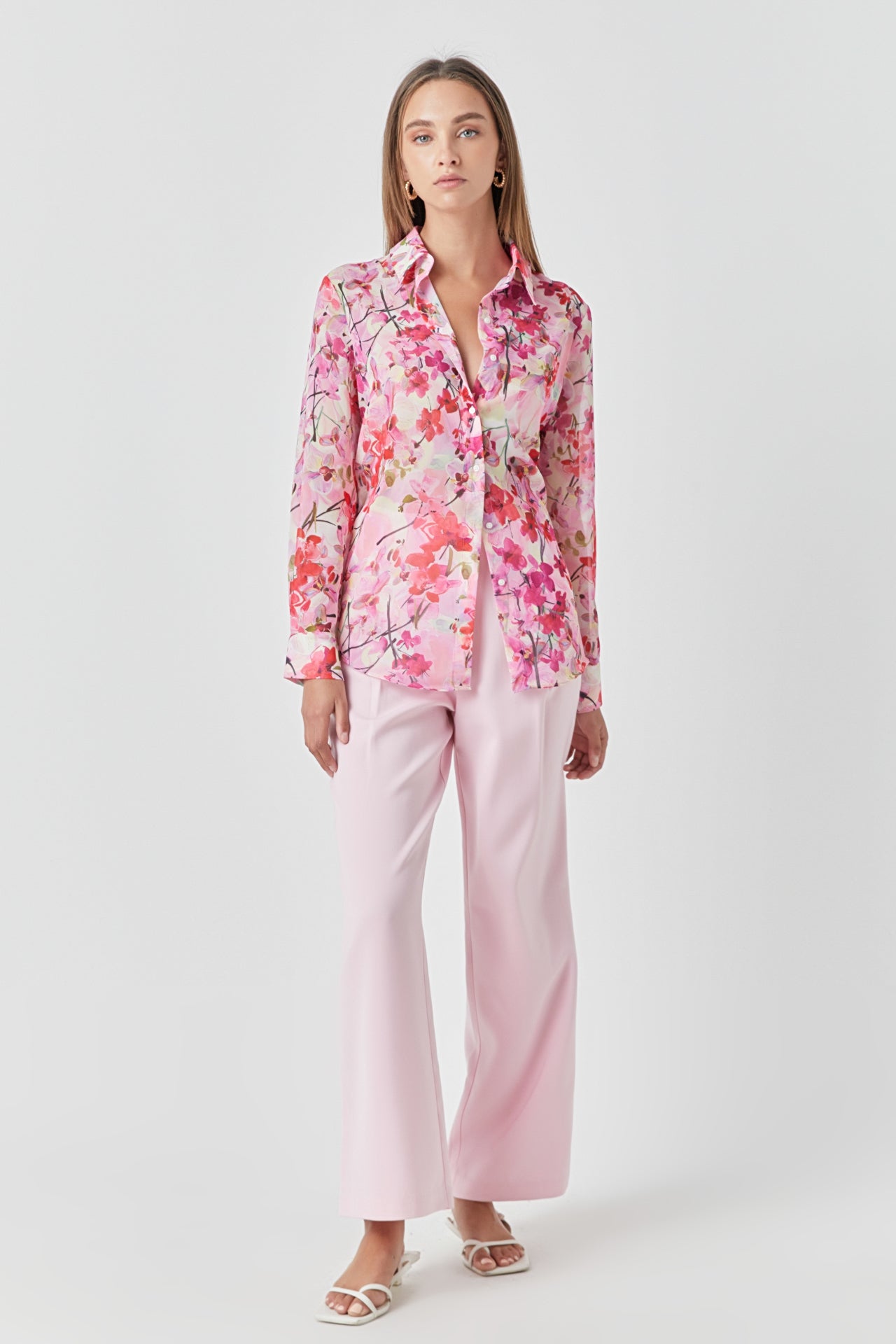 ENDLESS ROSE - Floral Print Oversize Shirt - TOPS available at Objectrare