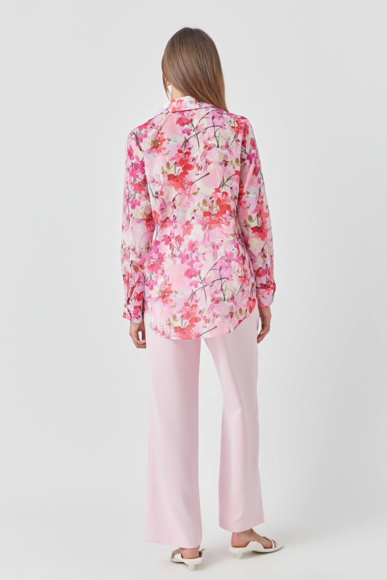 ENDLESS ROSE - Floral Print Oversize Shirt - TOPS available at Objectrare