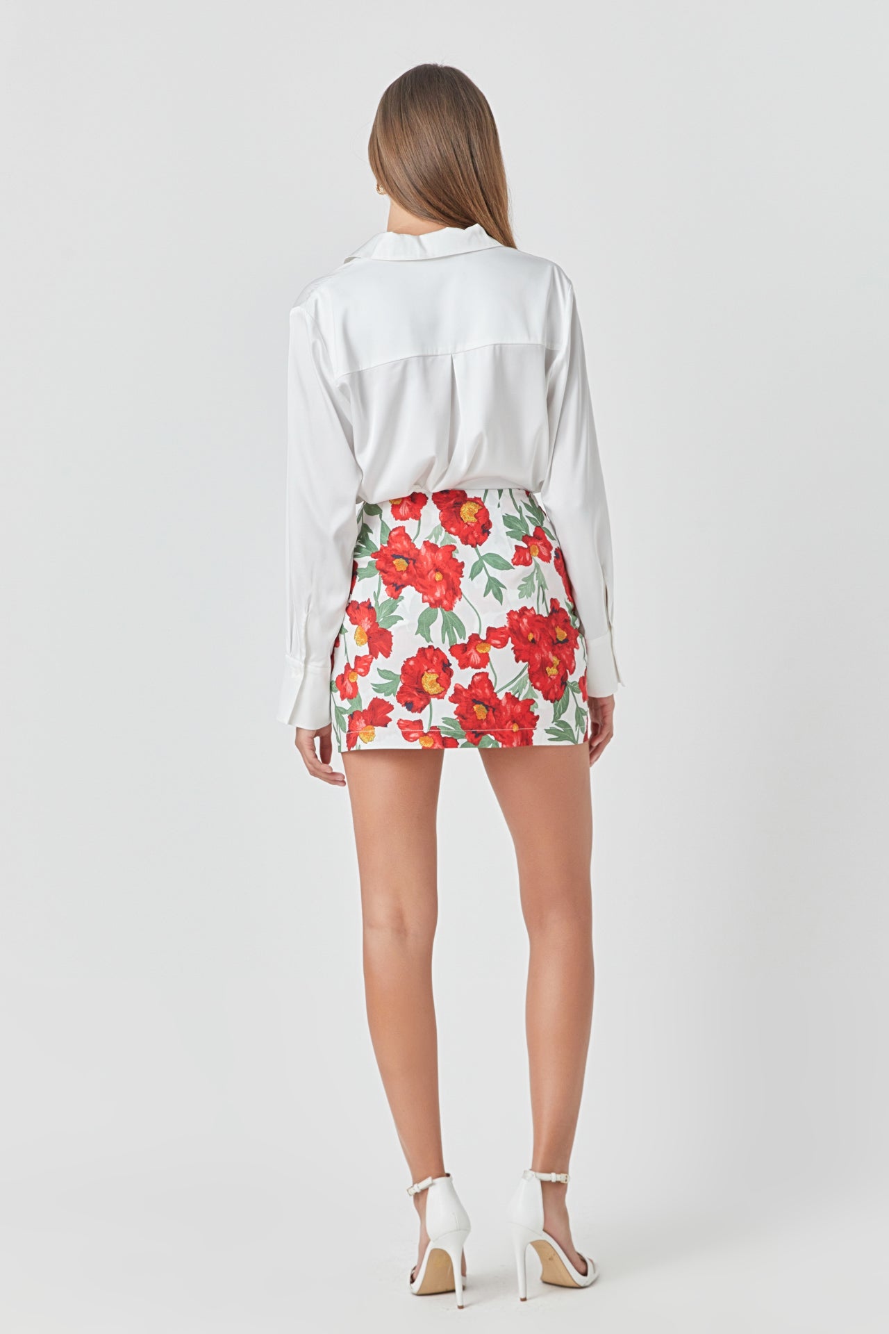 ENDLESS ROSE - Cotton Floral Print Mini Skort - SKORTS available at Objectrare