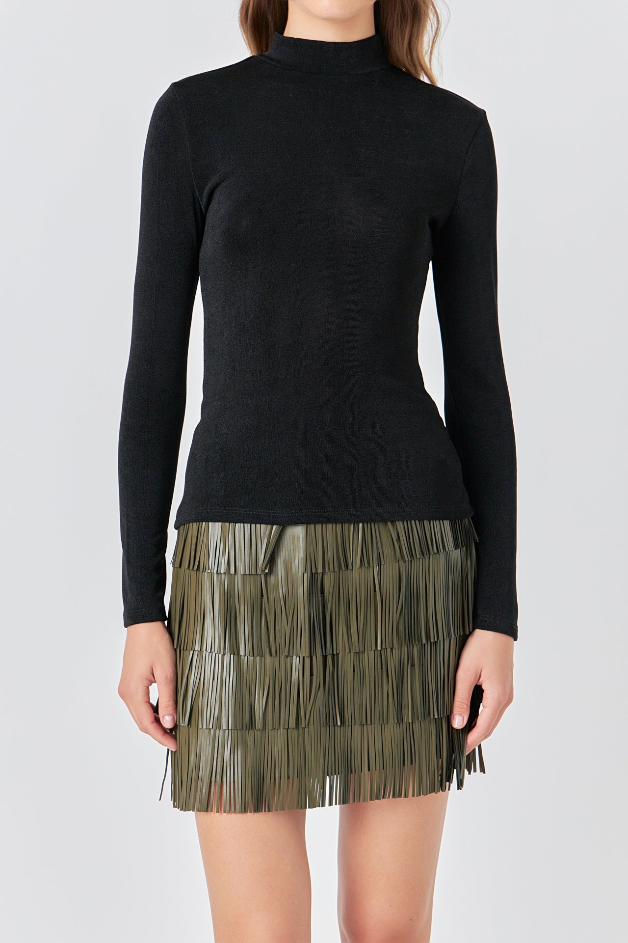 ENDLESS ROSE - Sheen Stretch Long Sleeve Top - TOPS available at Objectrare