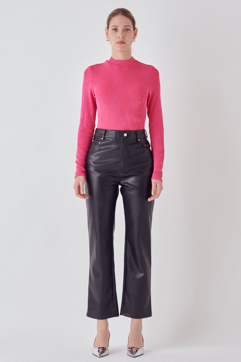 ENDLESS ROSE - Sheen Stretch Long Sleeve Top - TOPS available at Objectrare