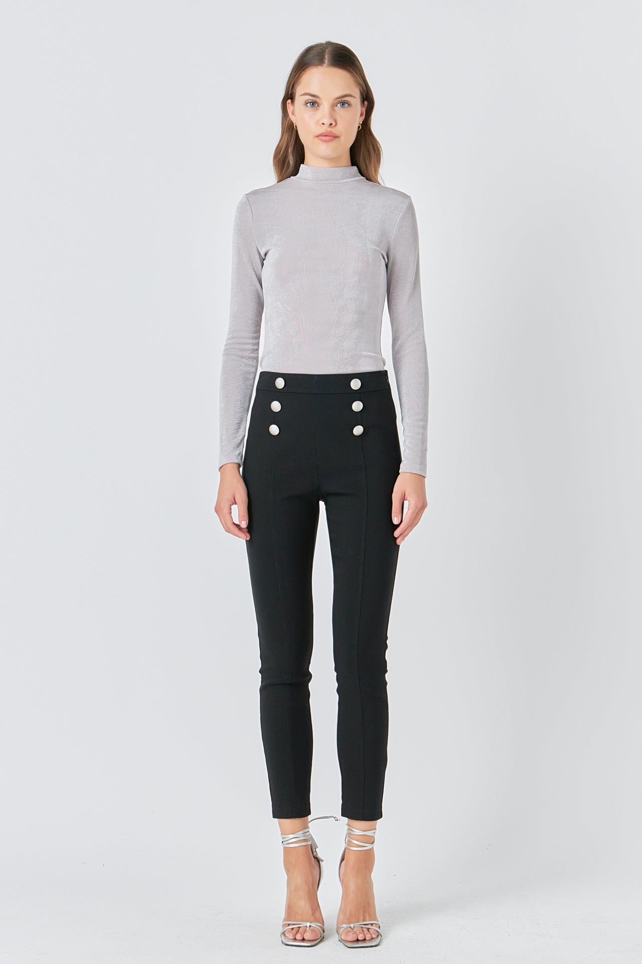 ENDLESS ROSE - Sheen Stretch Long Sleeve Top - TOPS available at Objectrare