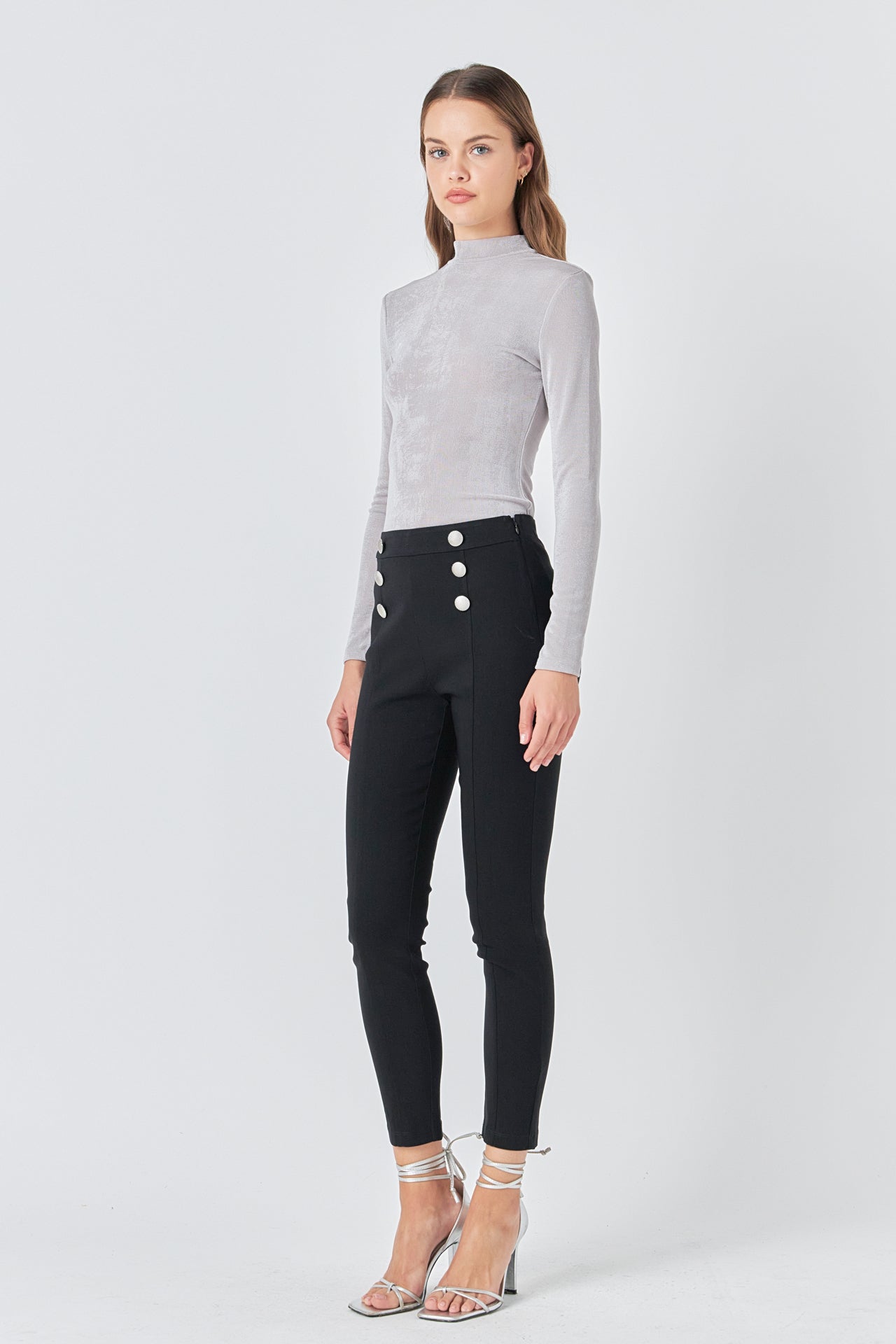 ENDLESS ROSE - Sheen Stretch Long Sleeve Top - TOPS available at Objectrare
