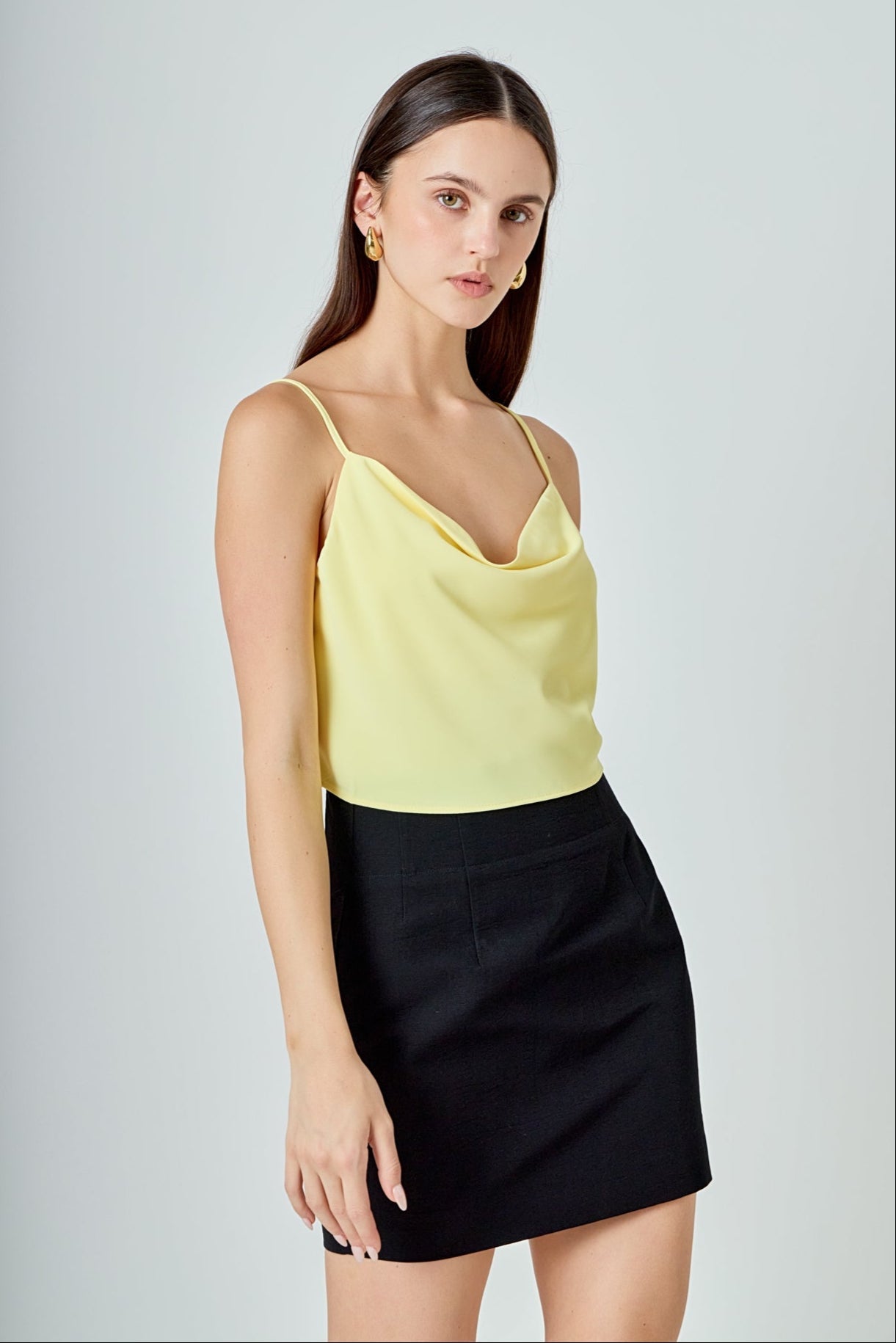 ENDLESS ROSE - Cowl Neck Cropped Cami - TOPS available at Objectrare