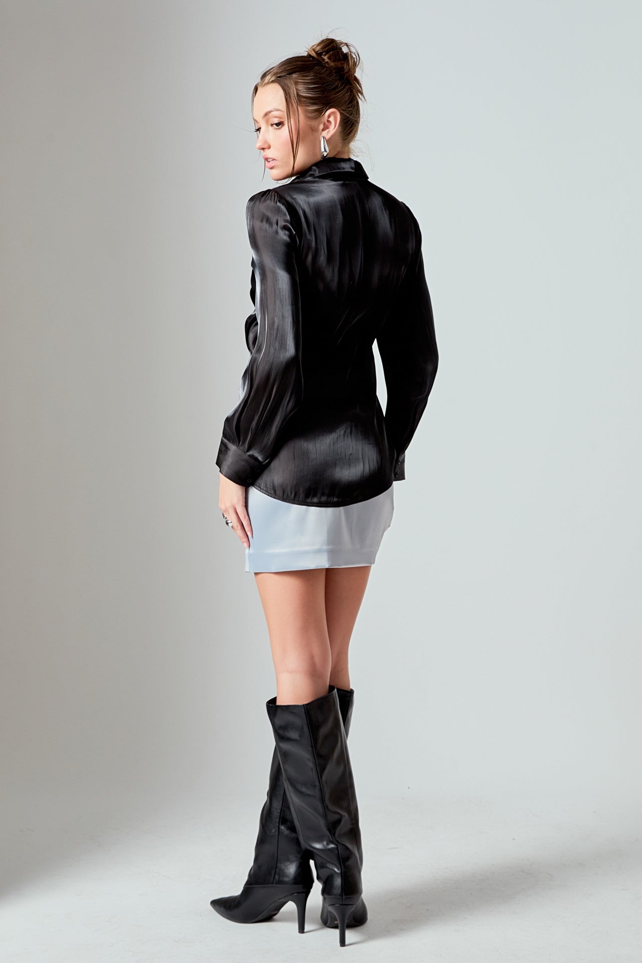 ENDLESS ROSE - Shiny Dress Shirt - SHIRTS & BLOUSES available at Objectrare