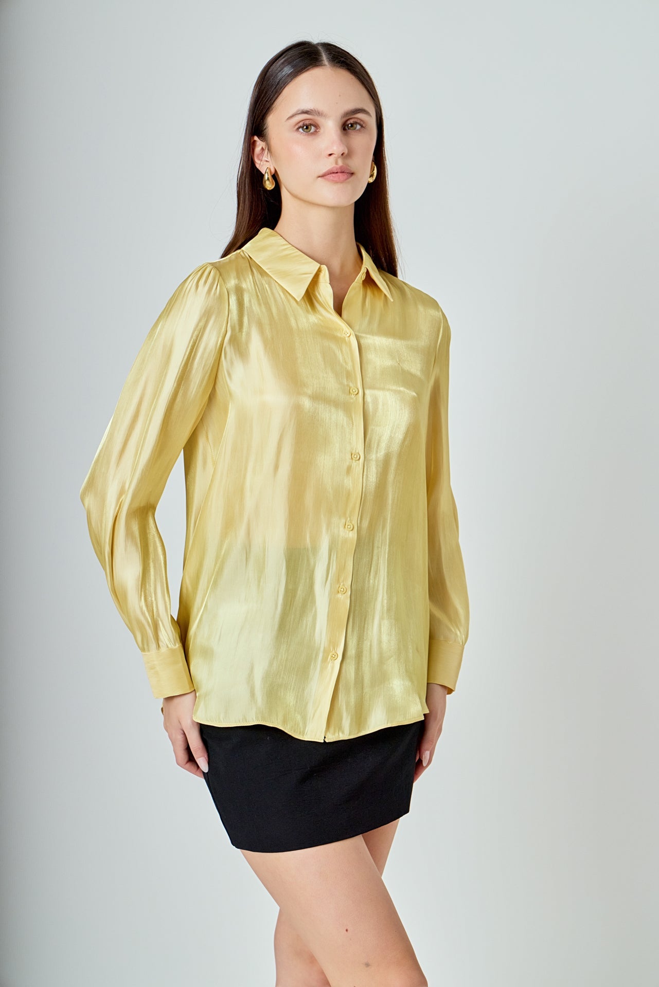 ENDLESS ROSE - Shiny Dress Shirt - SHIRTS & BLOUSES available at Objectrare