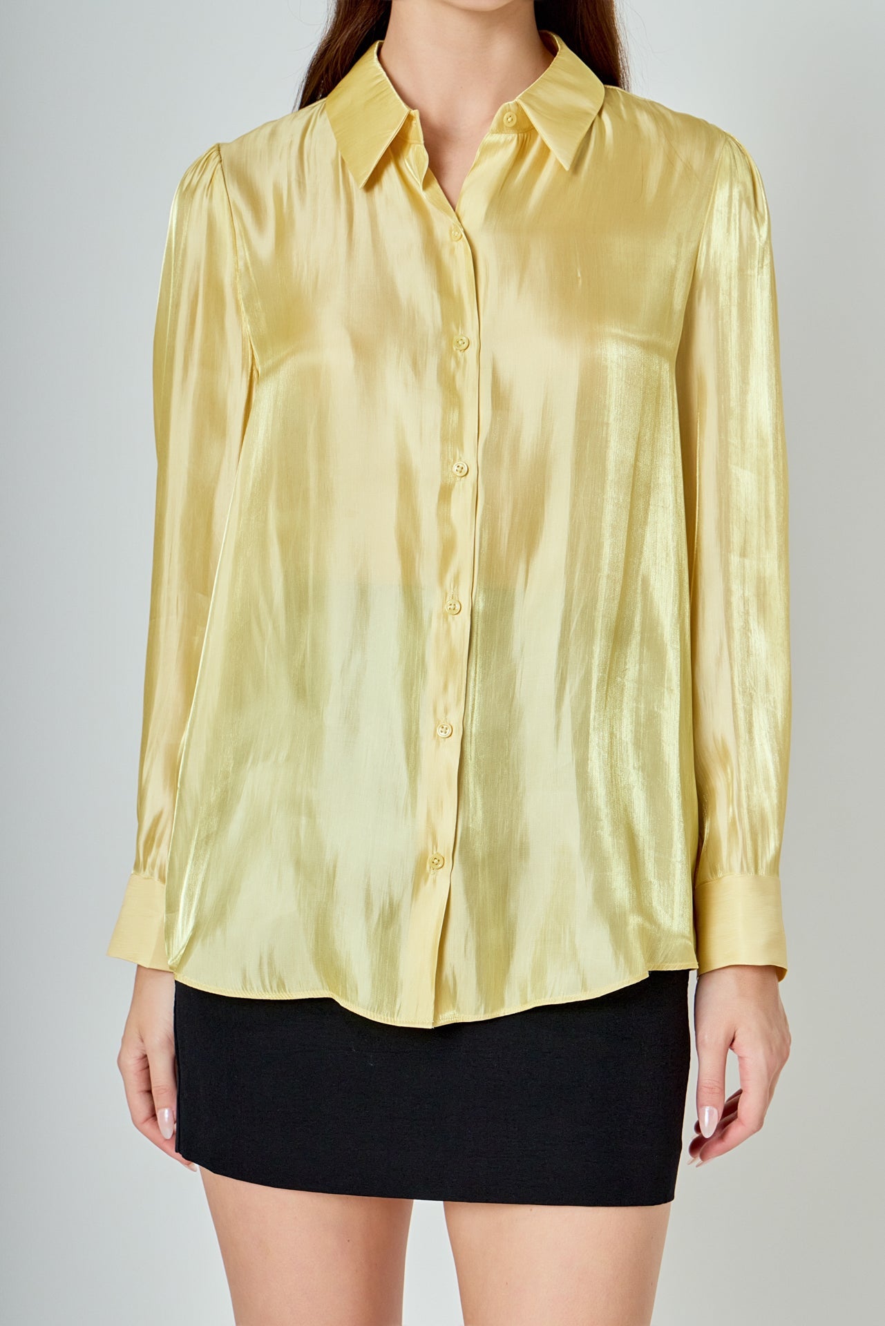 ENDLESS ROSE - Shiny Dress Shirt - SHIRTS & BLOUSES available at Objectrare