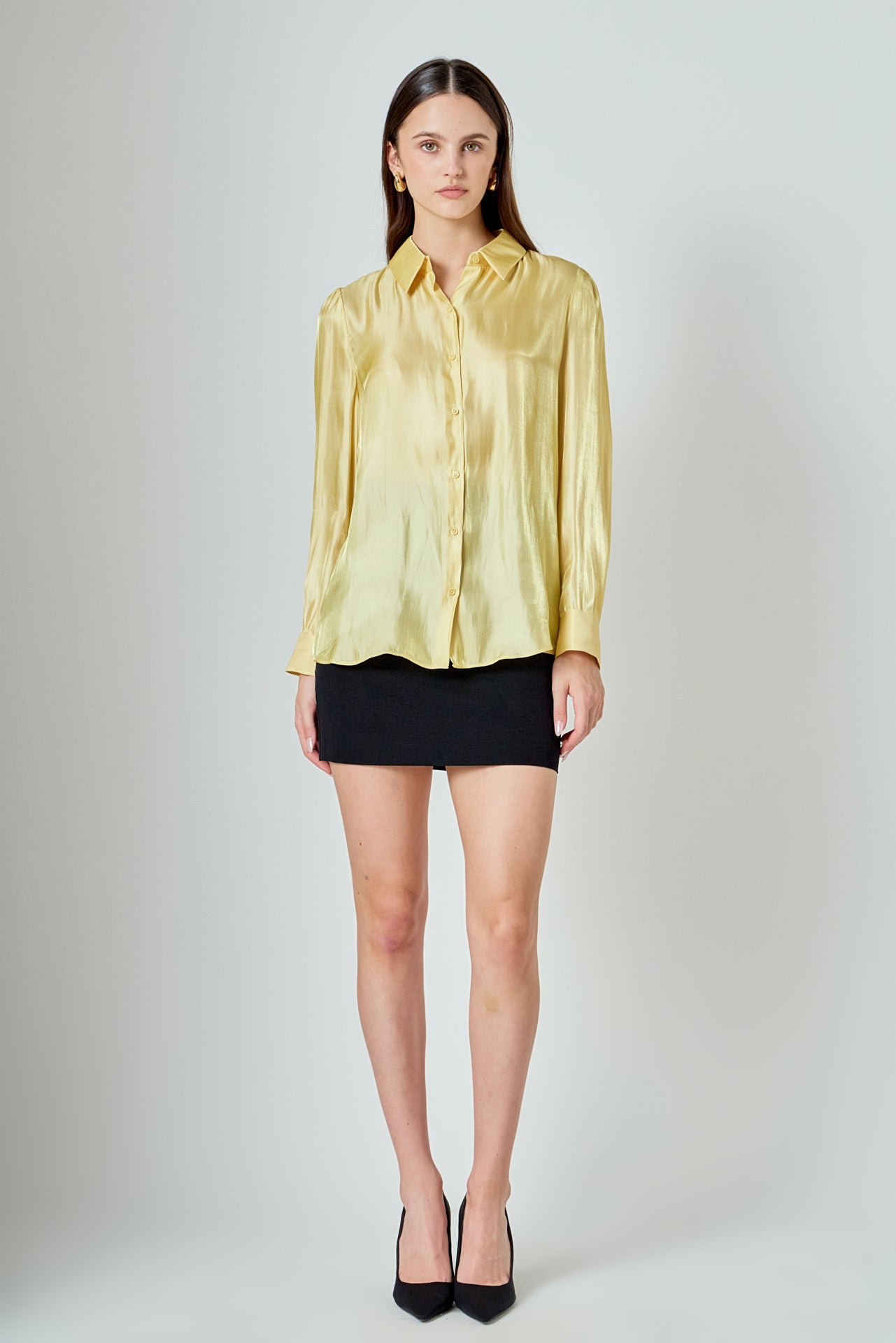 ENDLESS ROSE - Shiny Dress Shirt - SHIRTS & BLOUSES available at Objectrare