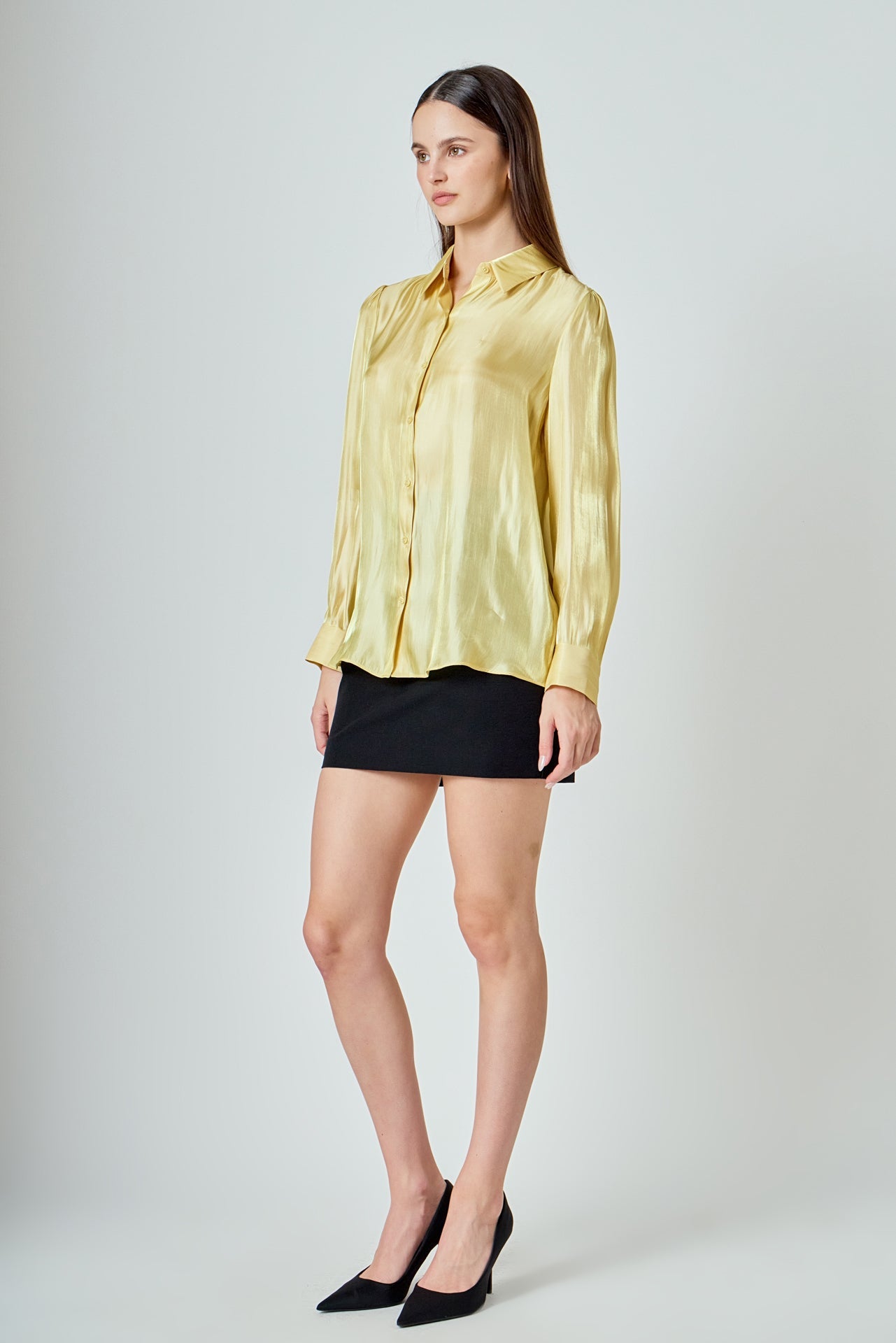 ENDLESS ROSE - Shiny Dress Shirt - SHIRTS & BLOUSES available at Objectrare