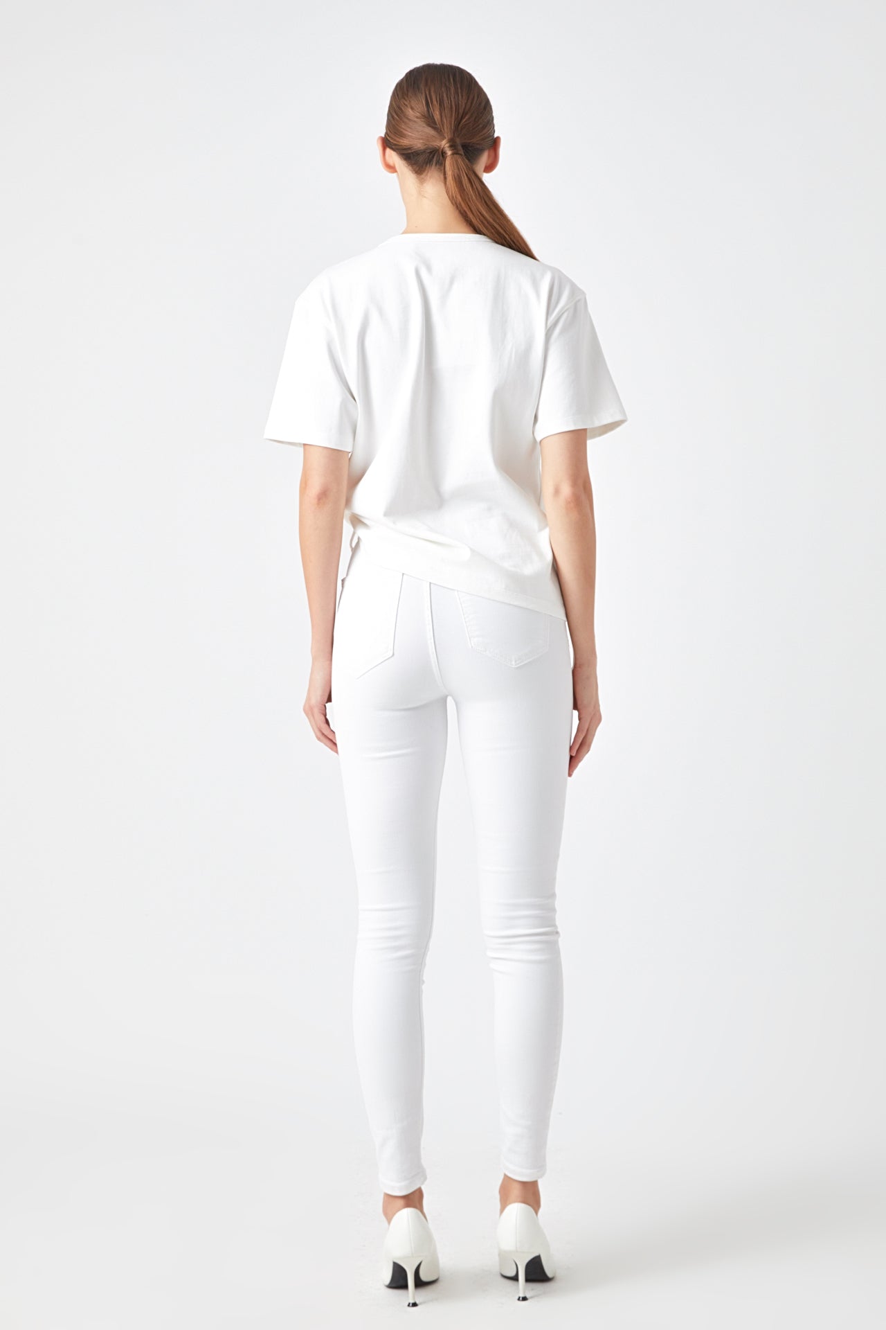 Amour Pearl Embroidered Patch Top