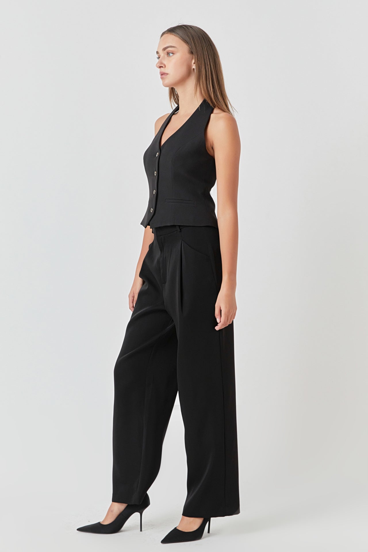 ENDLESS ROSE - Halter Tailored Vest - TOPS available at Objectrare