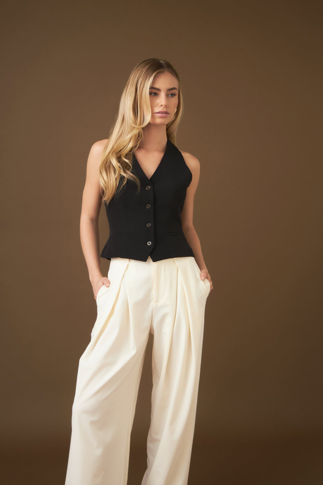 ENDLESS ROSE - Halter Tailored Vest - TOPS available at Objectrare