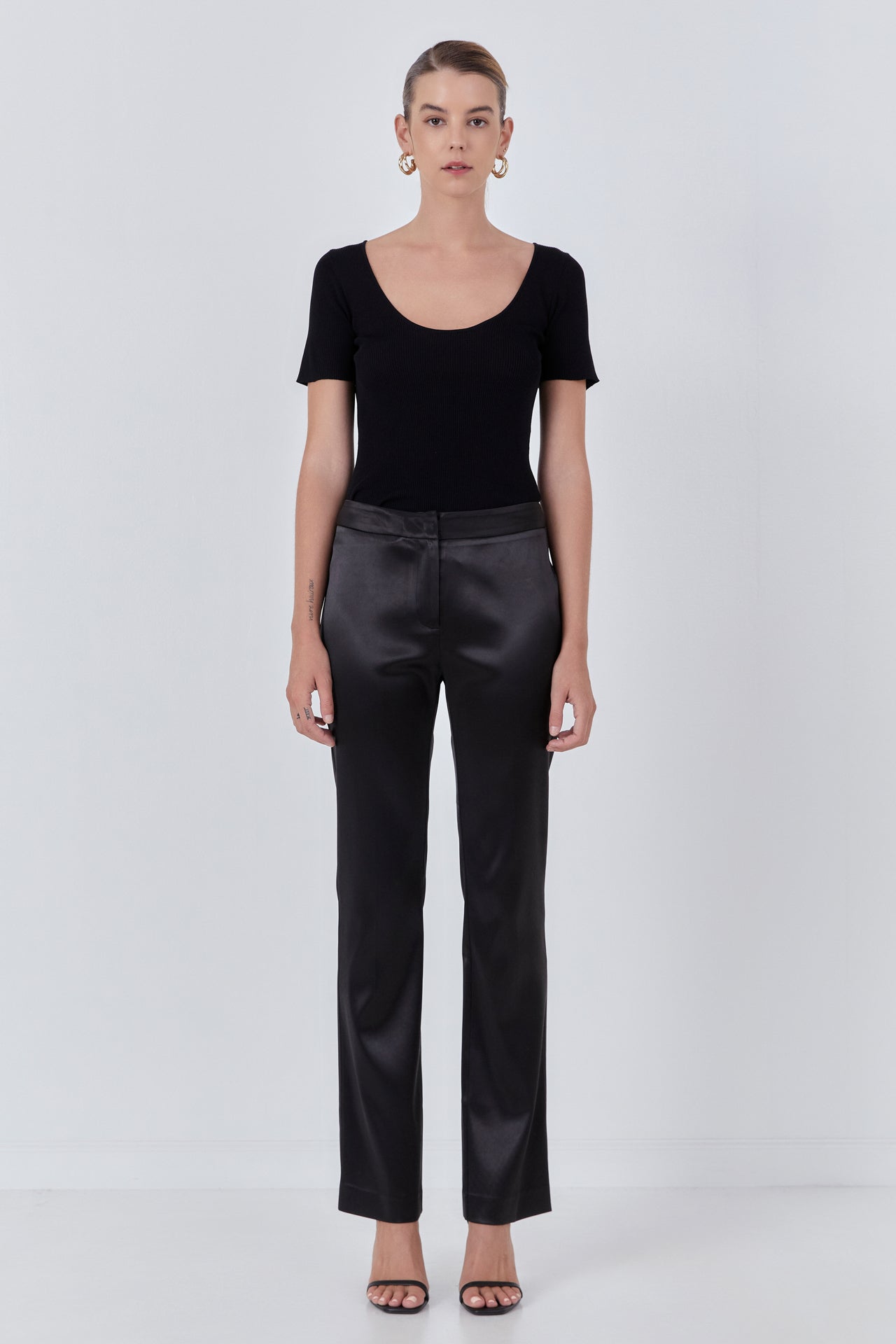 ENDLESS ROSE - Flared Solid Trouser - PANTS available at Objectrare