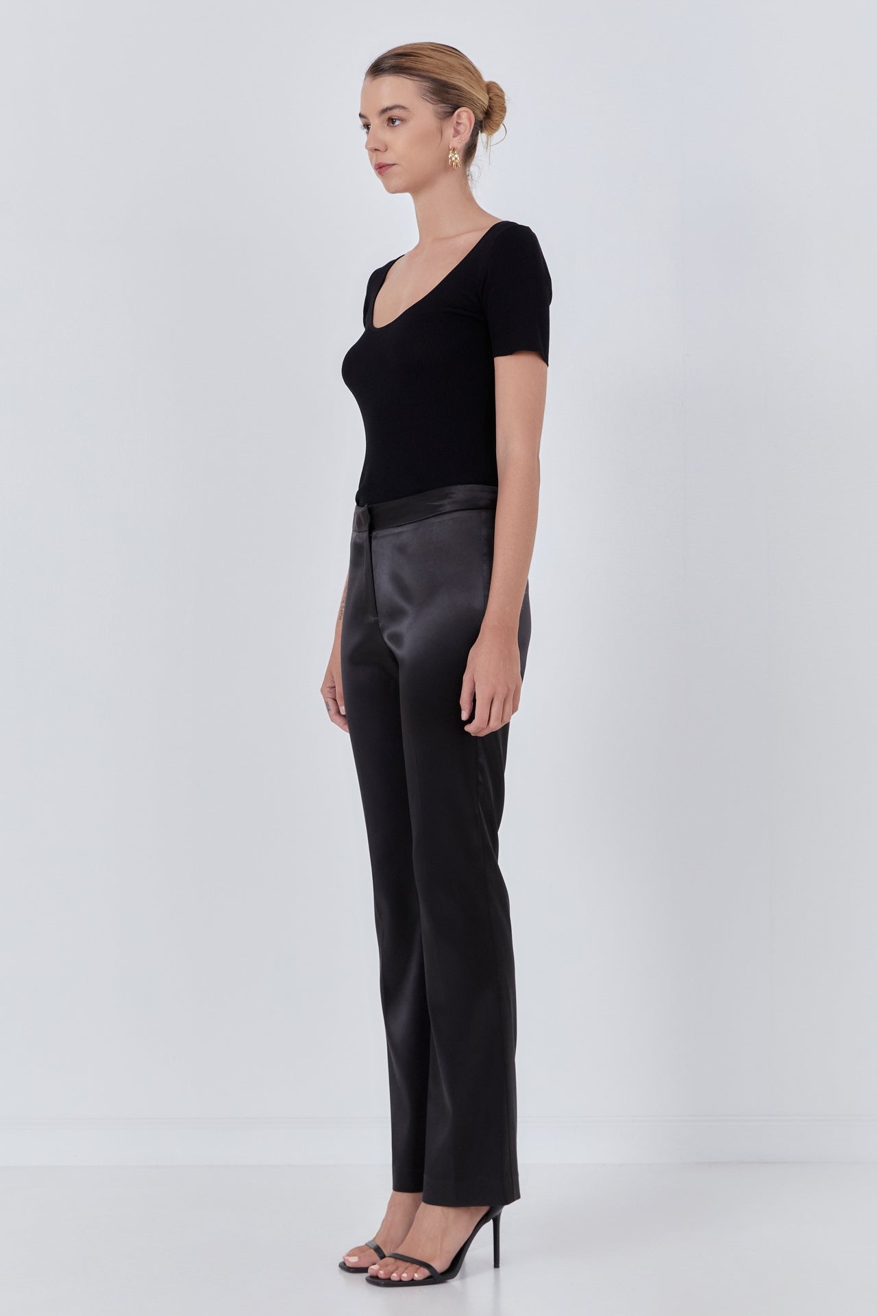 ENDLESS ROSE - Flared Solid Trouser - PANTS available at Objectrare