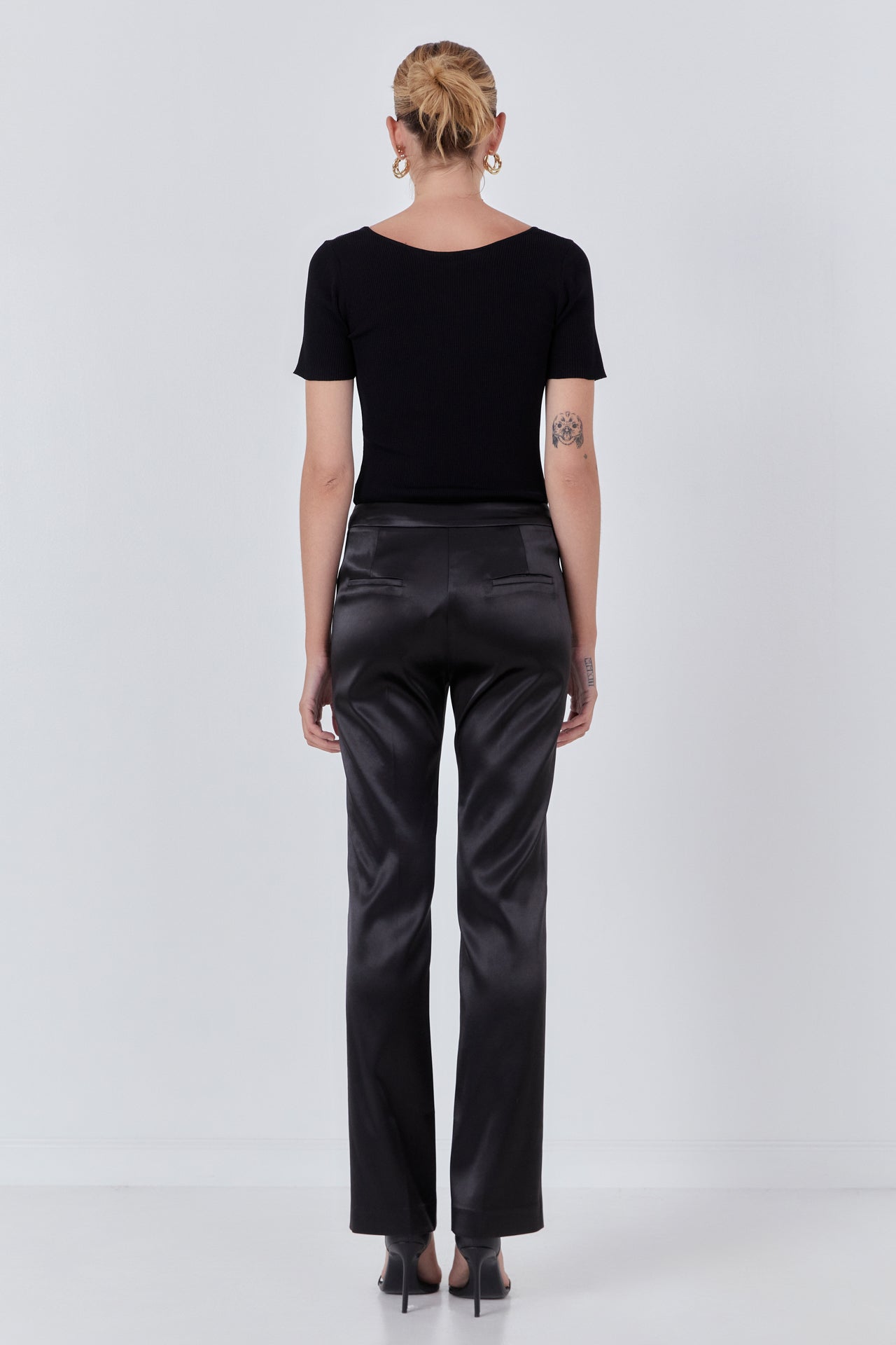 ENDLESS ROSE - Flared Solid Trouser - PANTS available at Objectrare