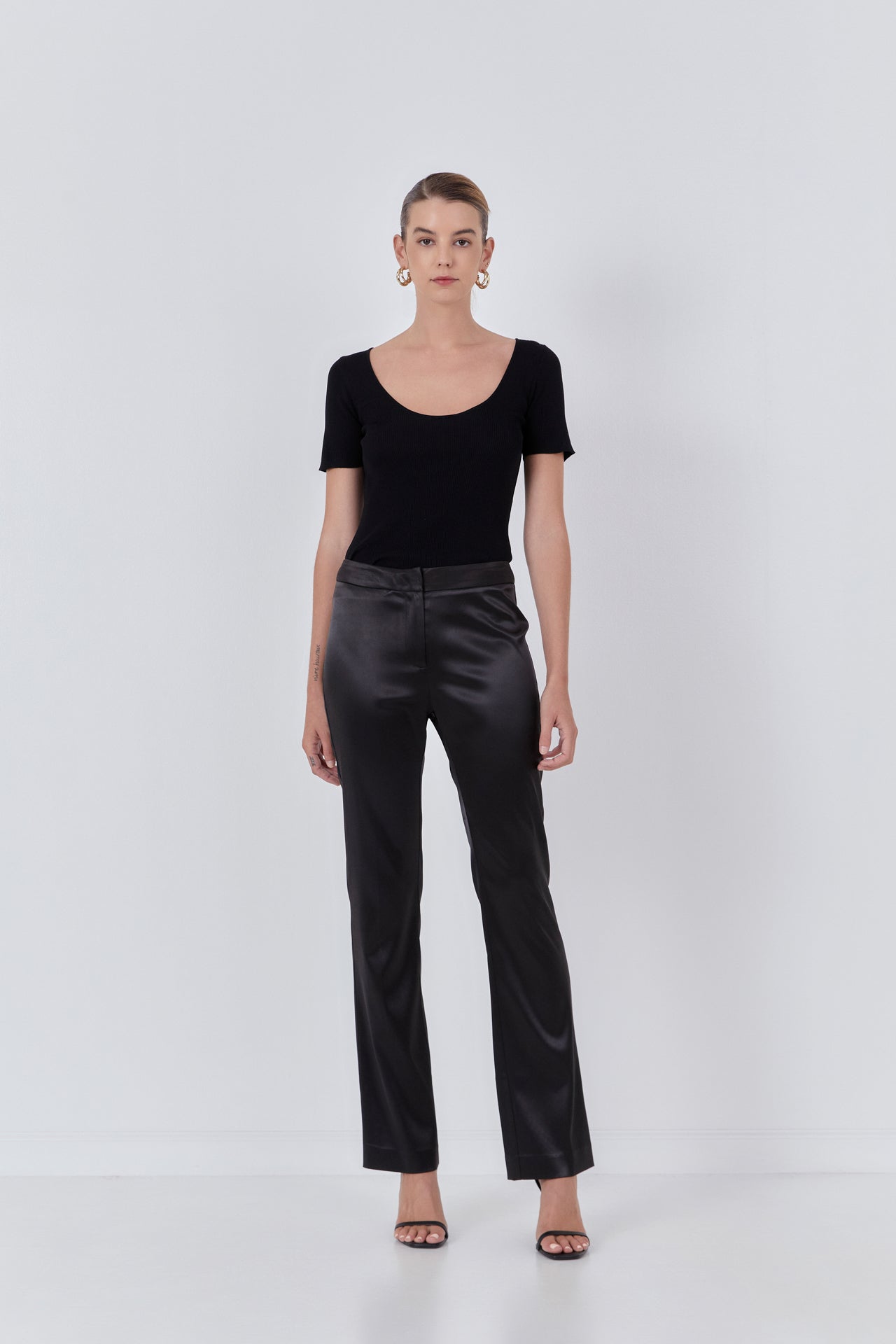 ENDLESS ROSE - Flared Solid Trouser - PANTS available at Objectrare